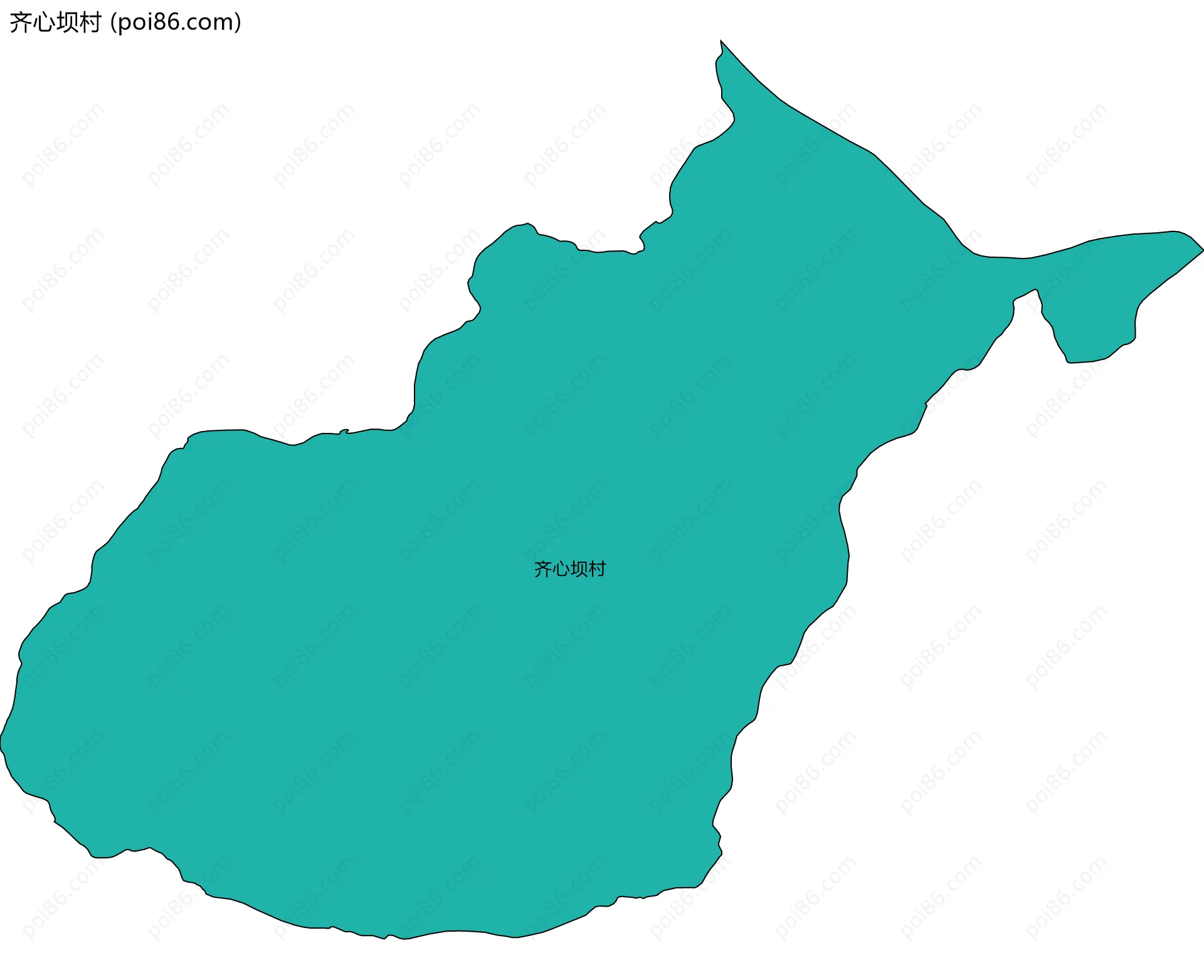 齐心坝村边界地图