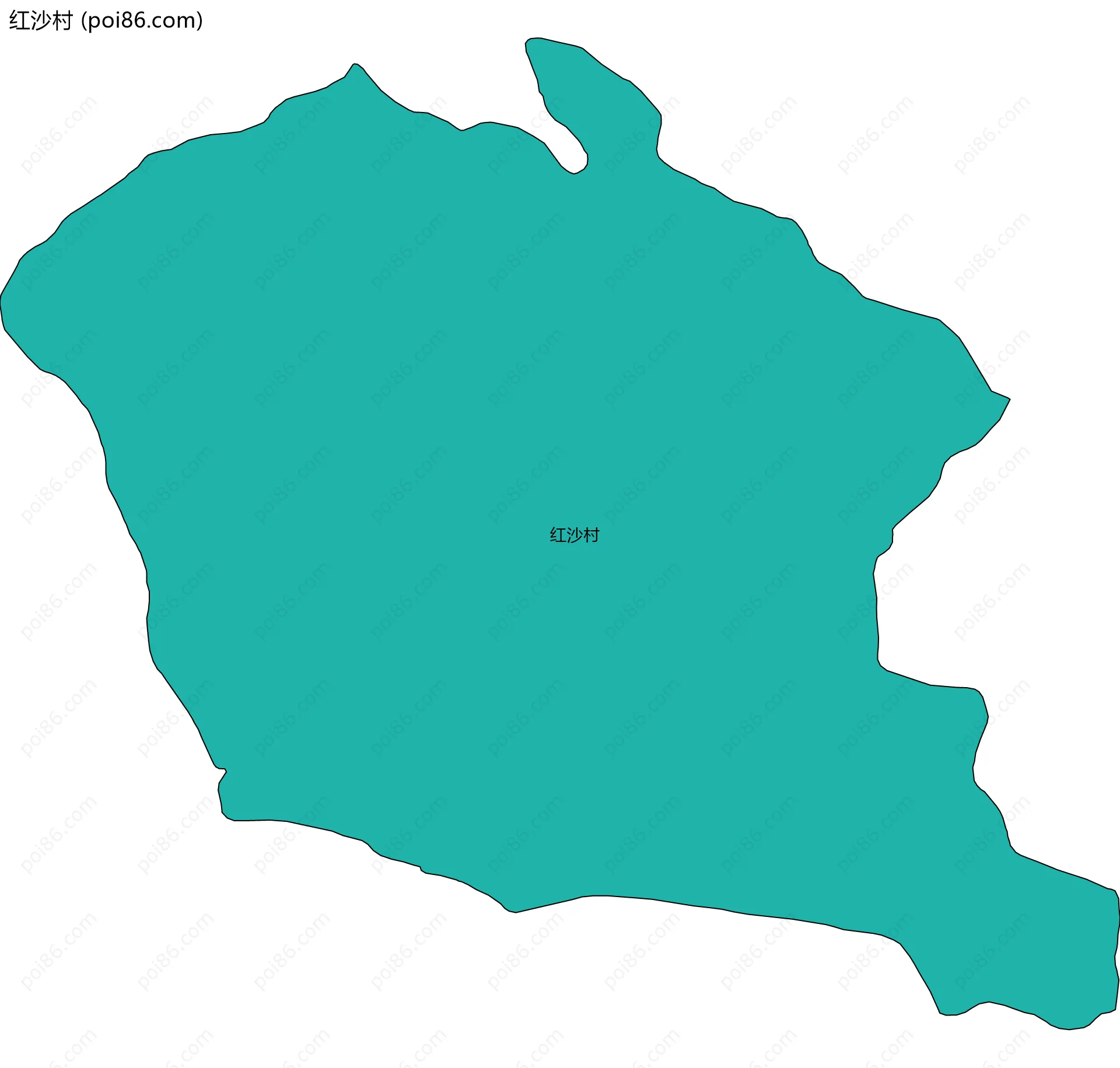 红沙村边界地图