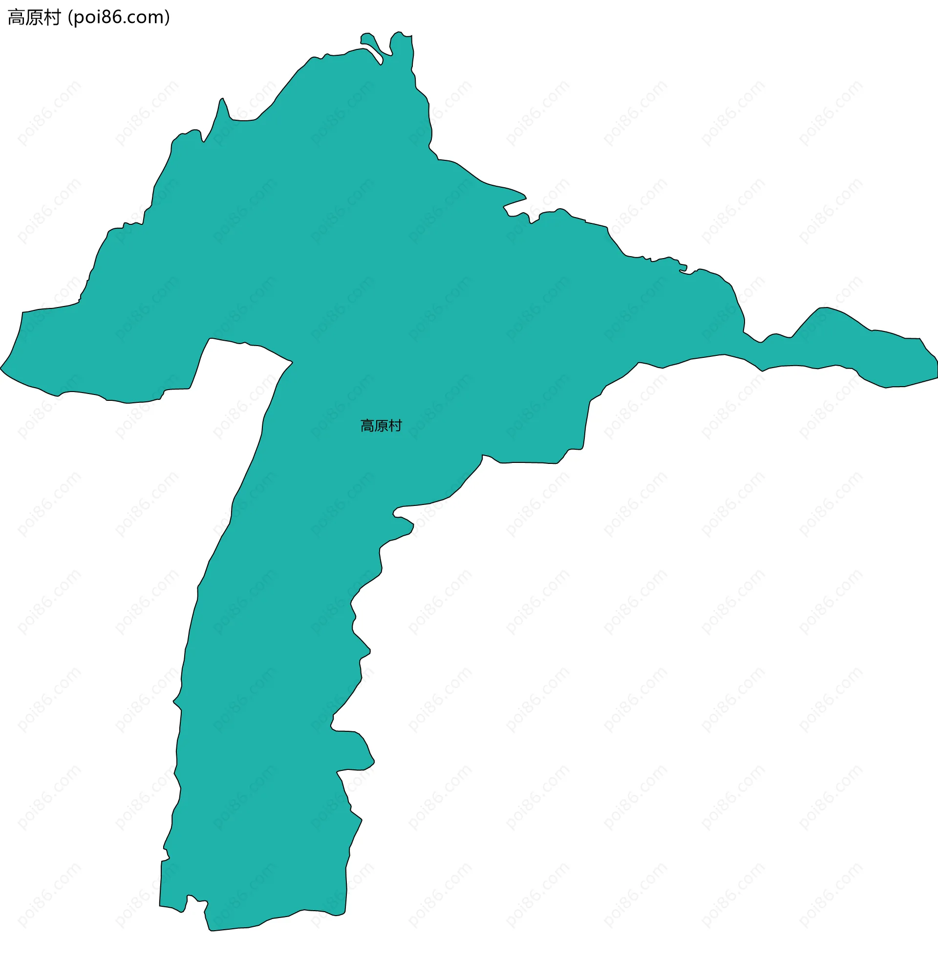 高原村边界地图