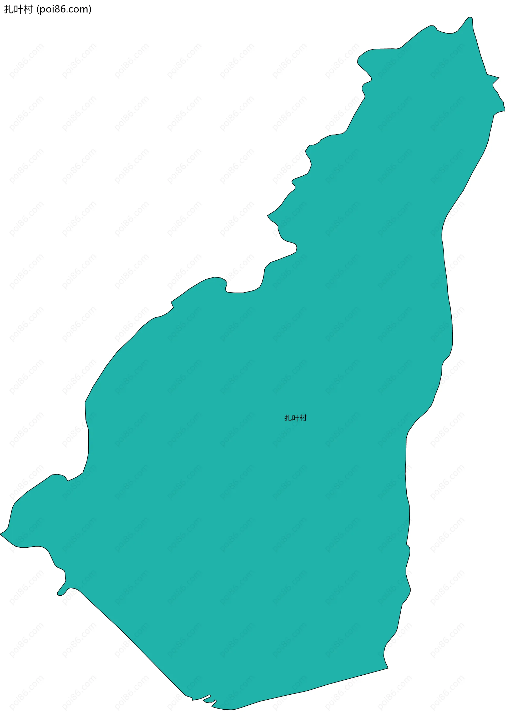 扎叶村边界地图