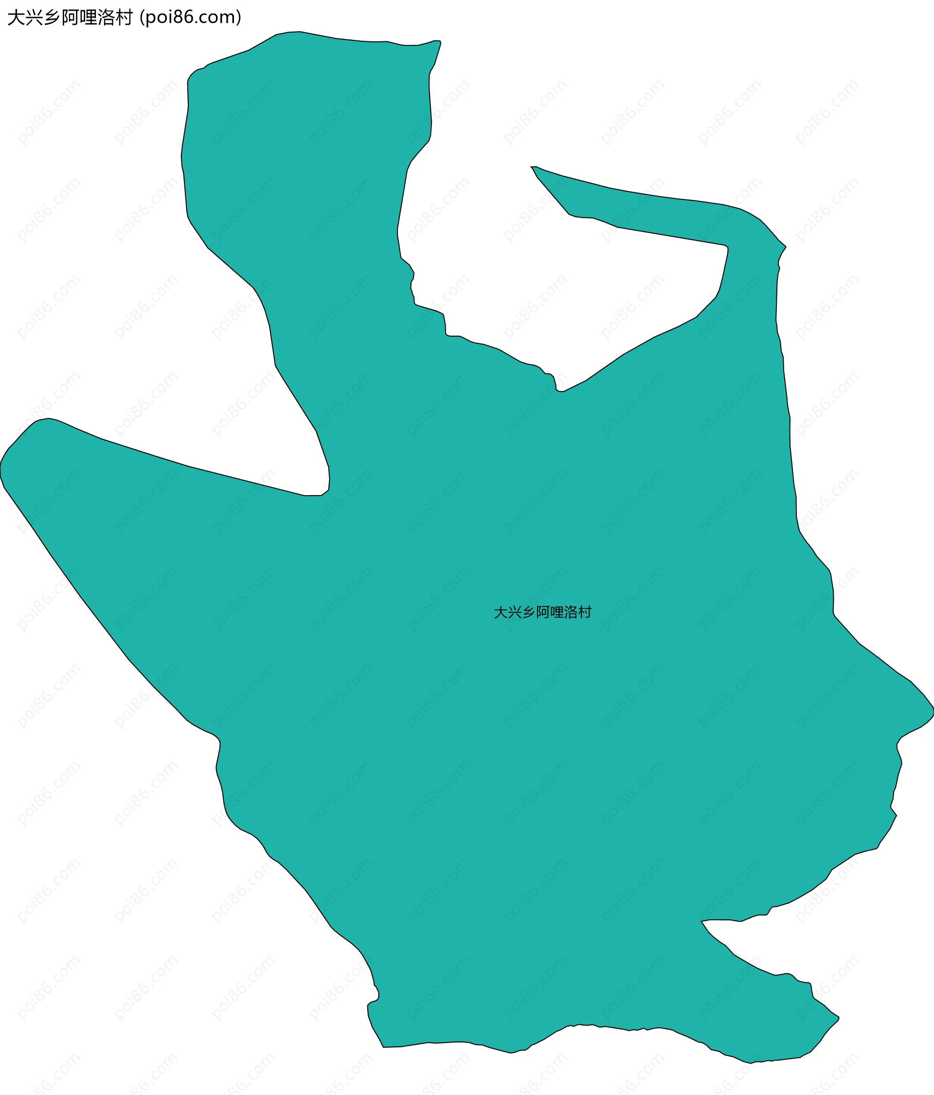 大兴乡阿哩洛村边界地图