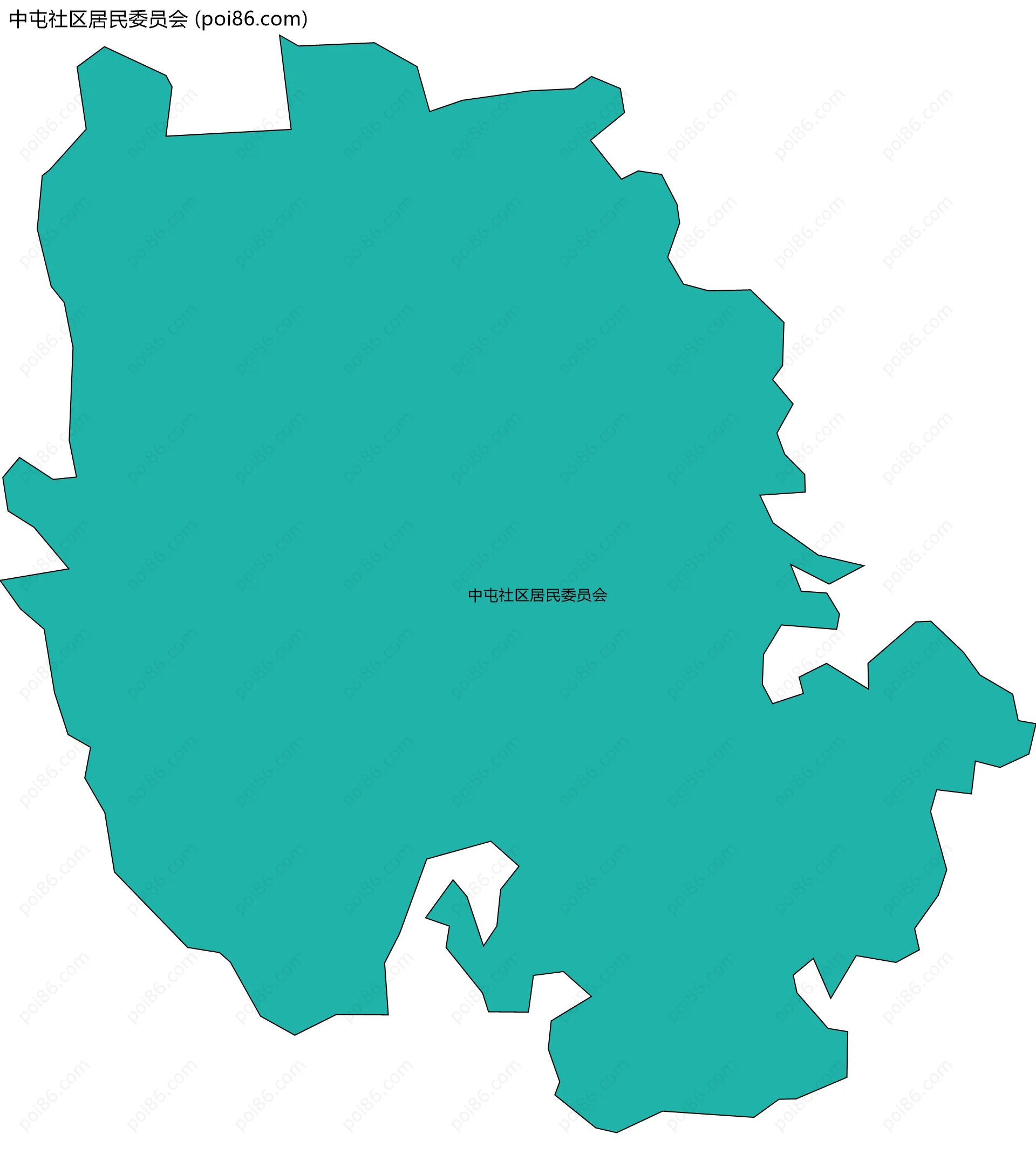 中屯社区居民委员会边界地图