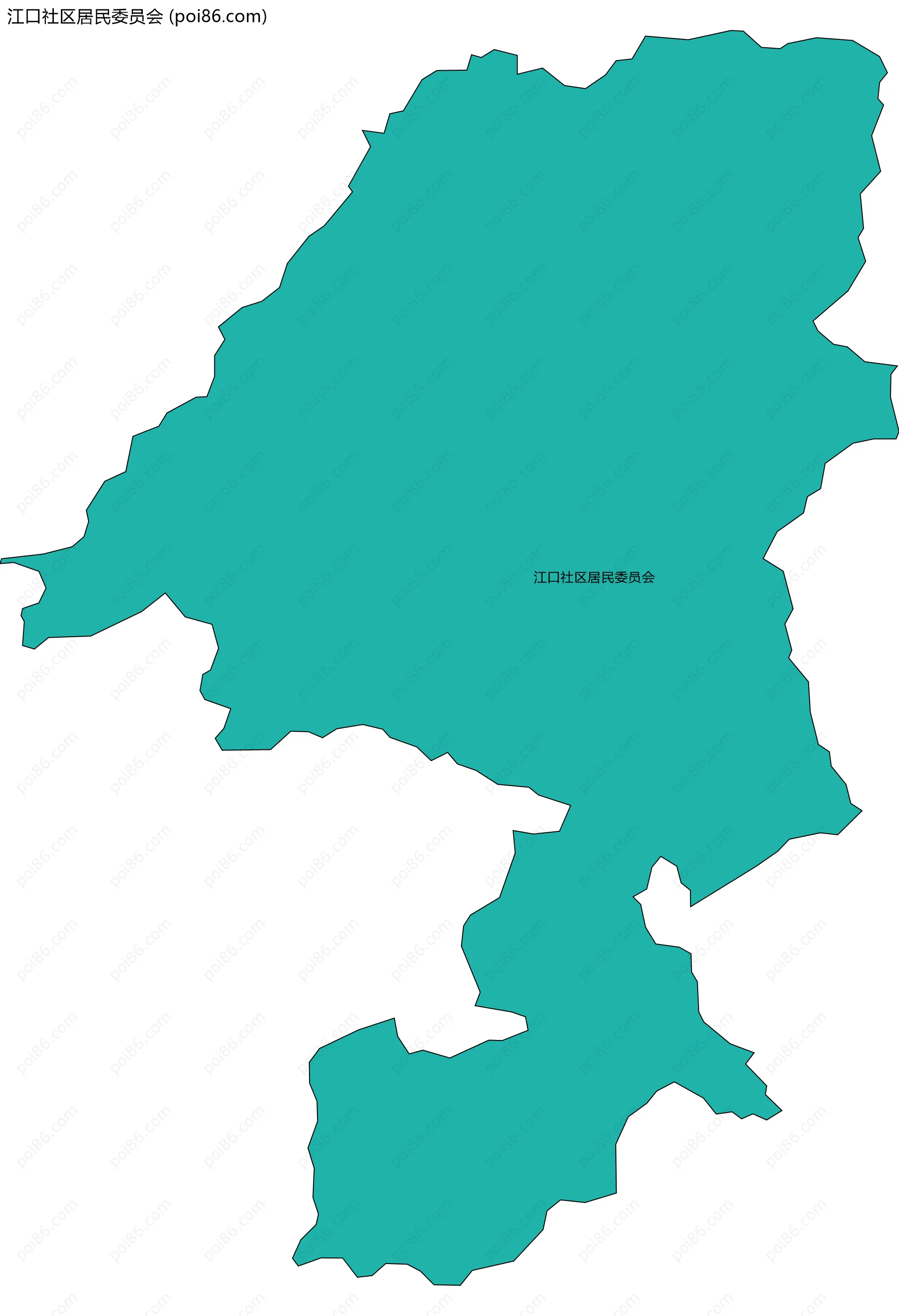 江口社区居民委员会边界地图