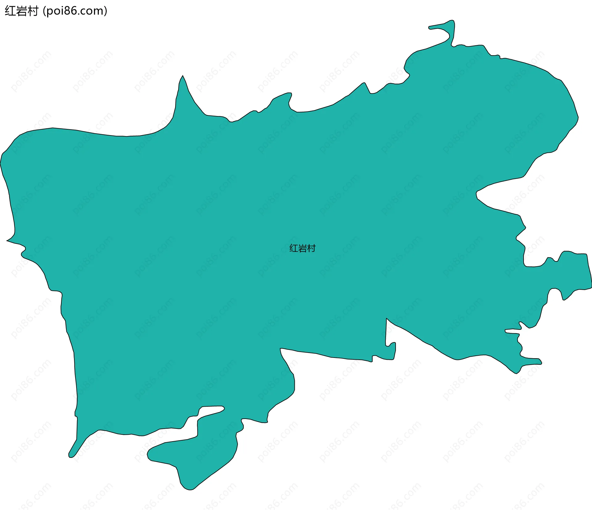 红岩村边界地图