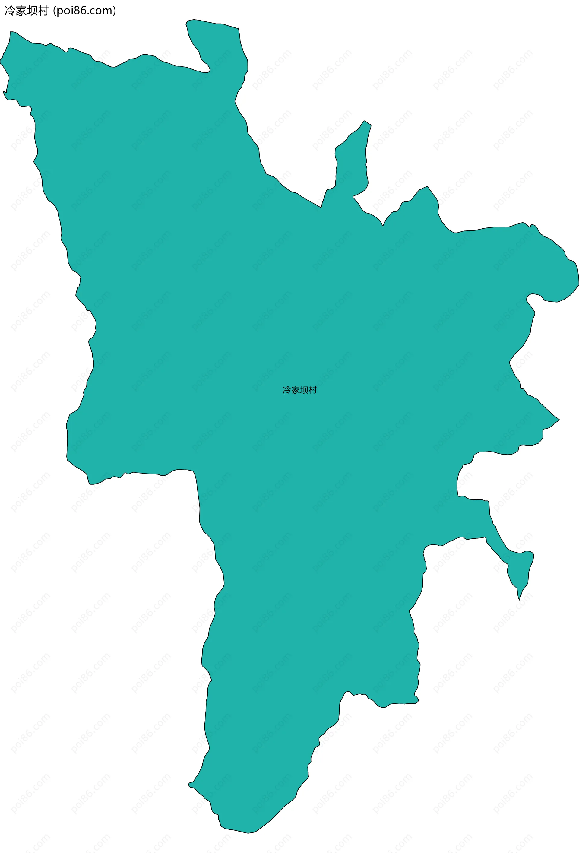 冷家坝村边界地图