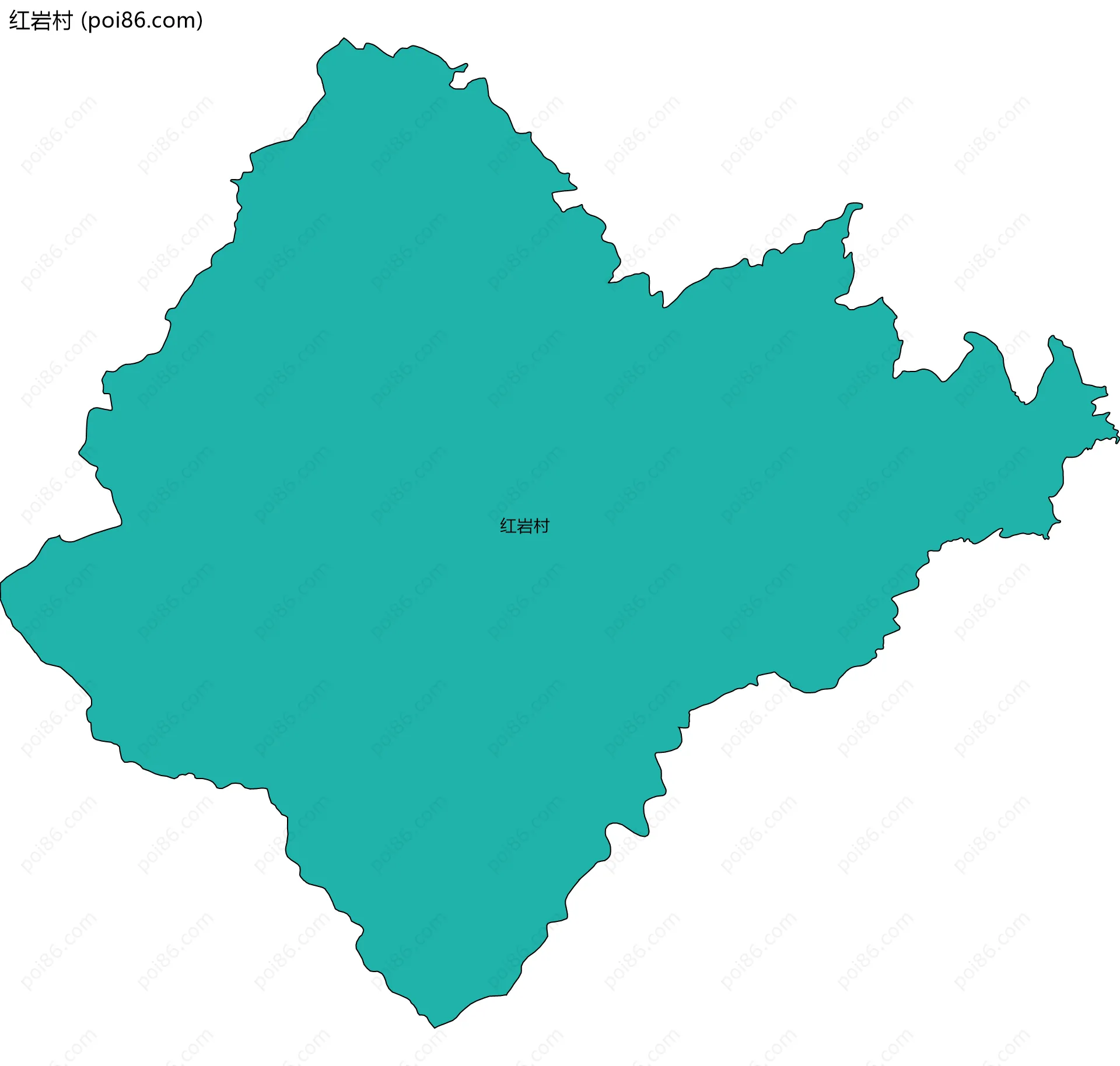 红岩村边界地图