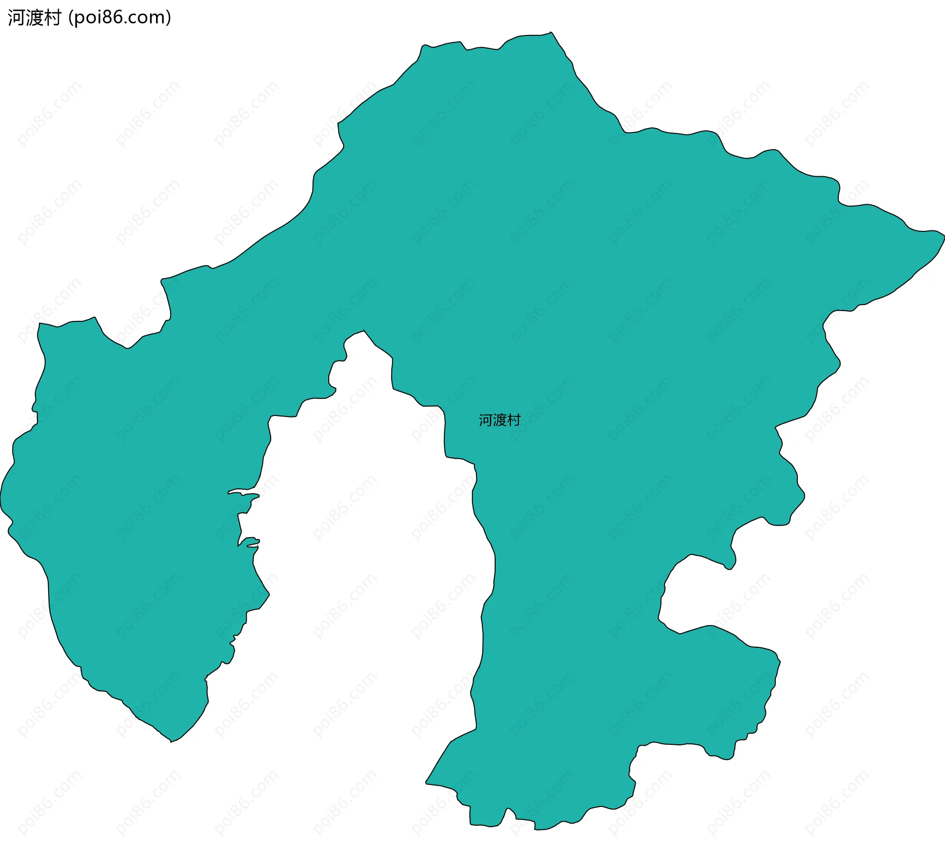 河渡村边界地图