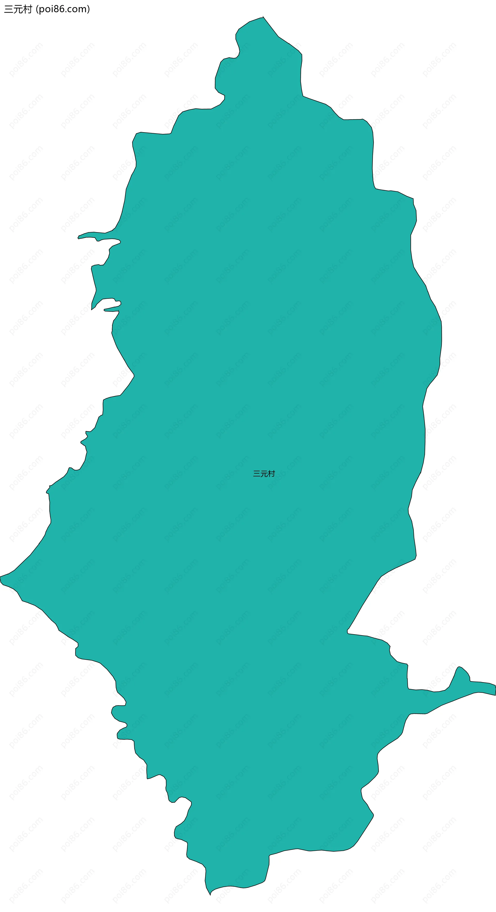 三元村边界地图