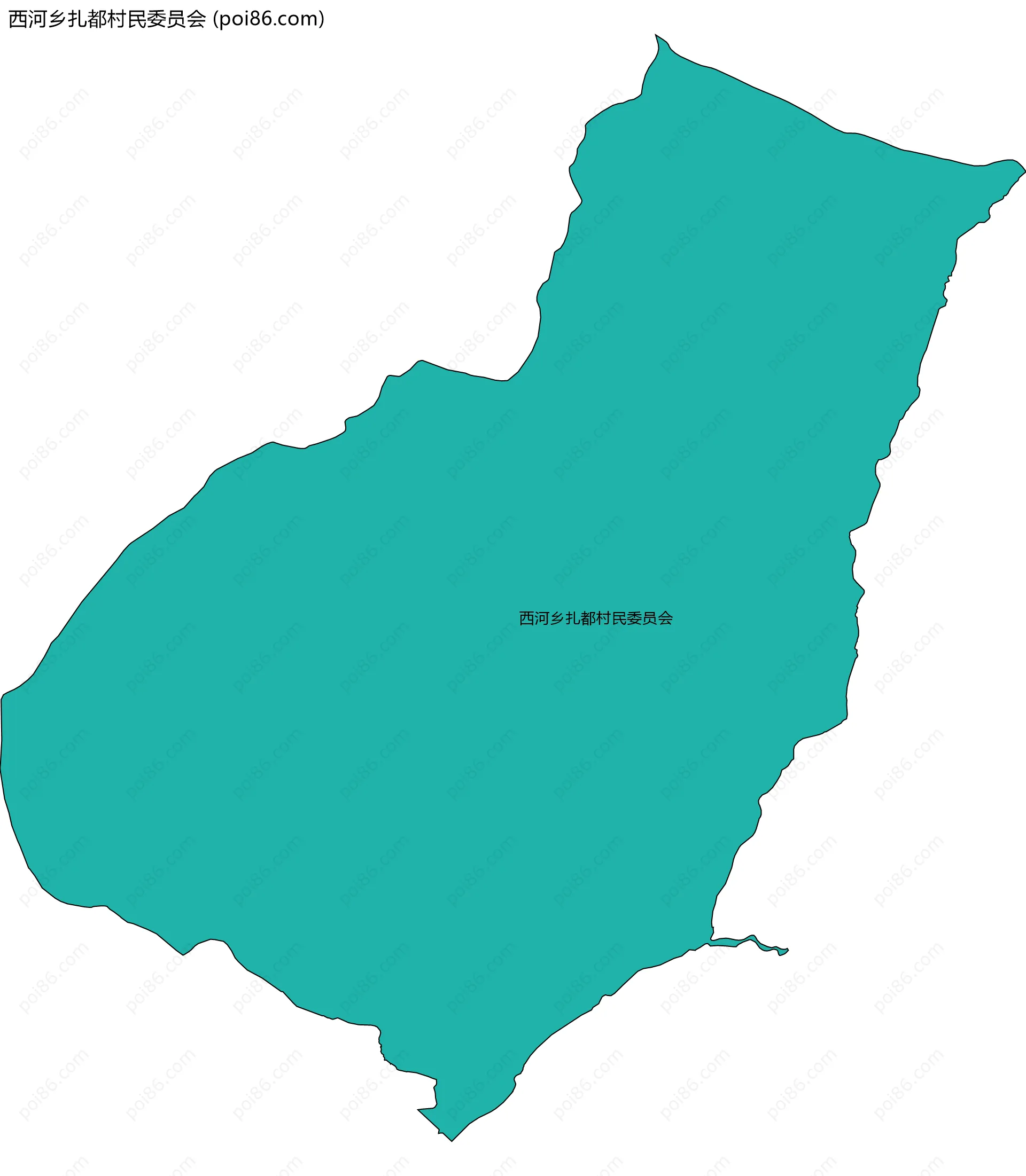 西河乡扎都村民委员会边界地图