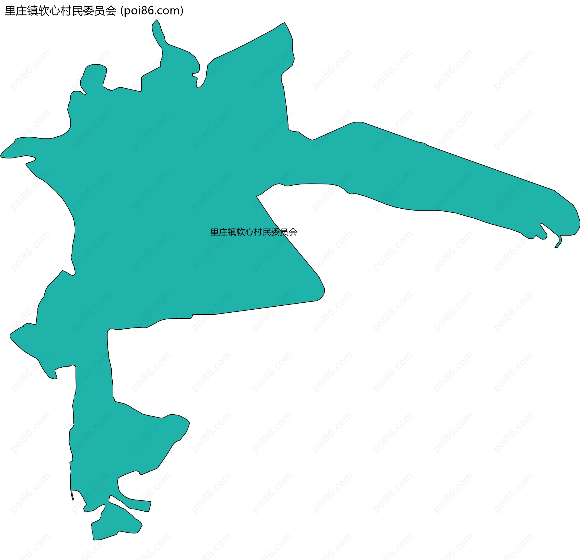 里庄镇软心村民委员会边界地图