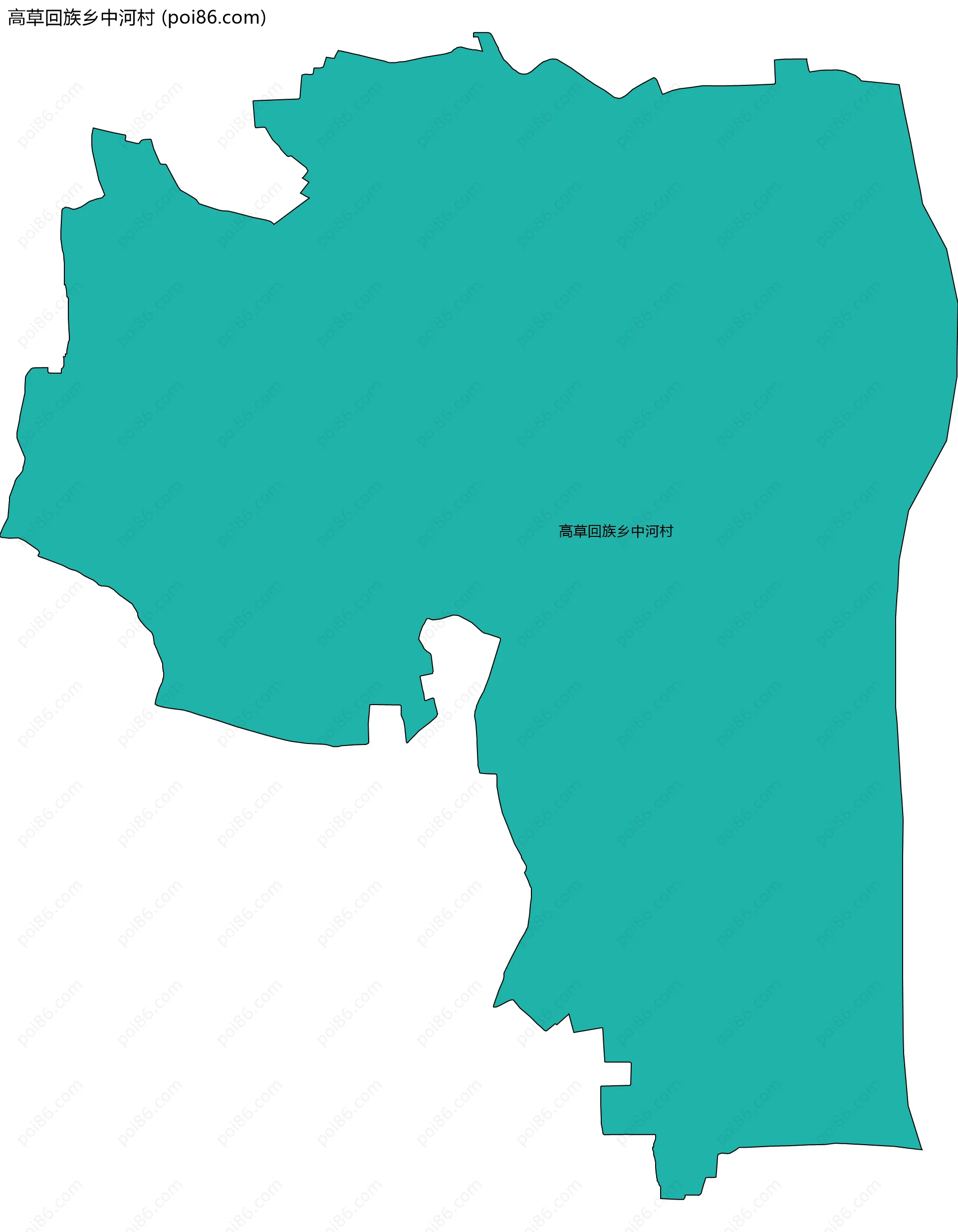 高草回族乡中河村边界地图