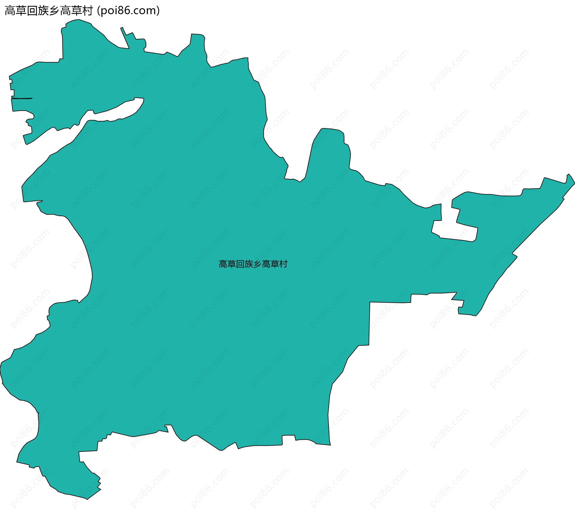 高草回族乡高草村边界地图