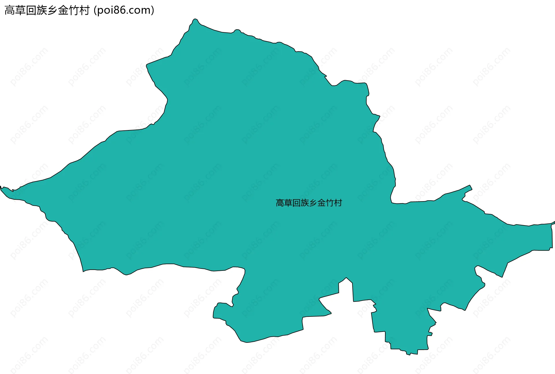 高草回族乡金竹村边界地图