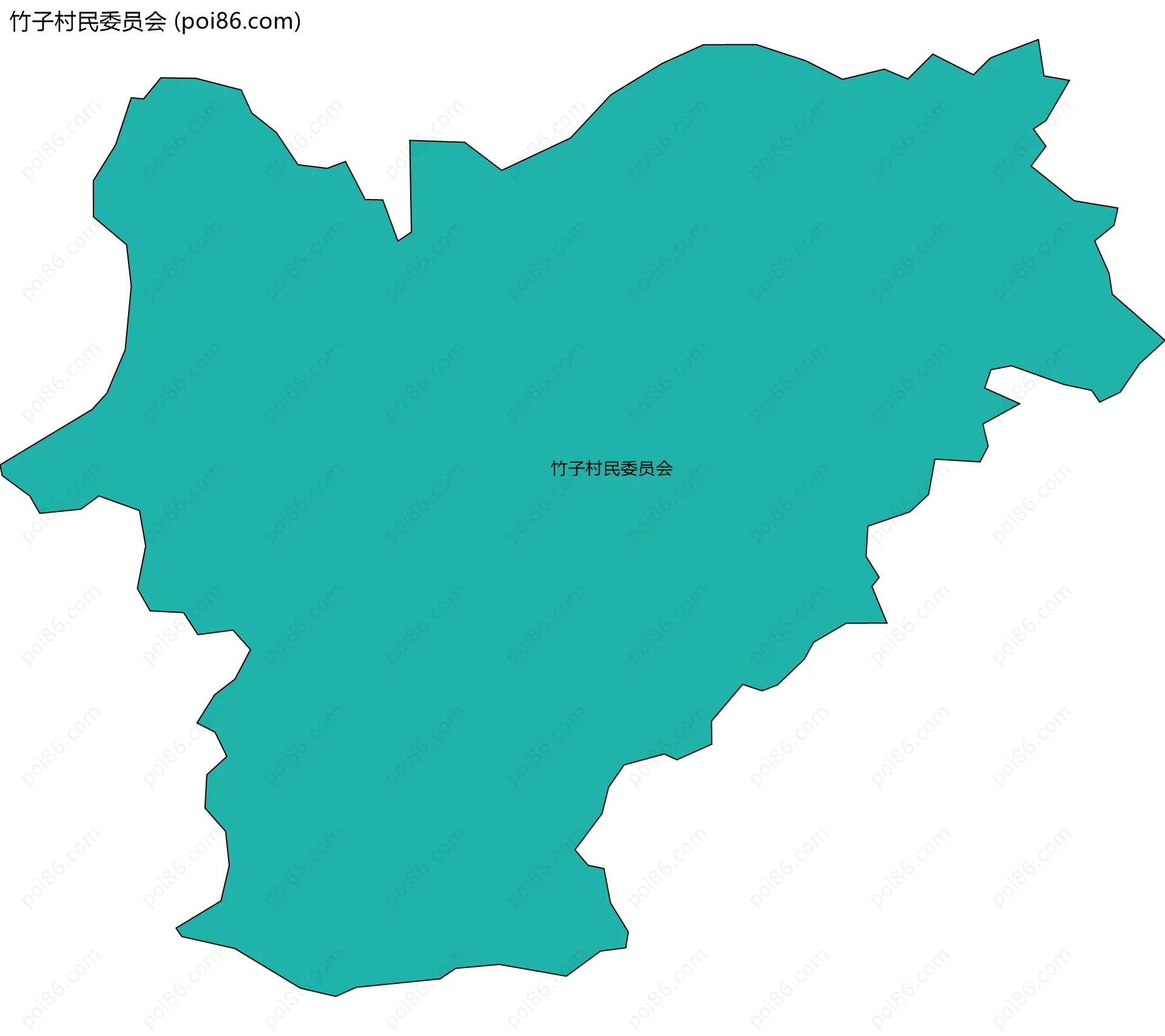 竹子村民委员会边界地图