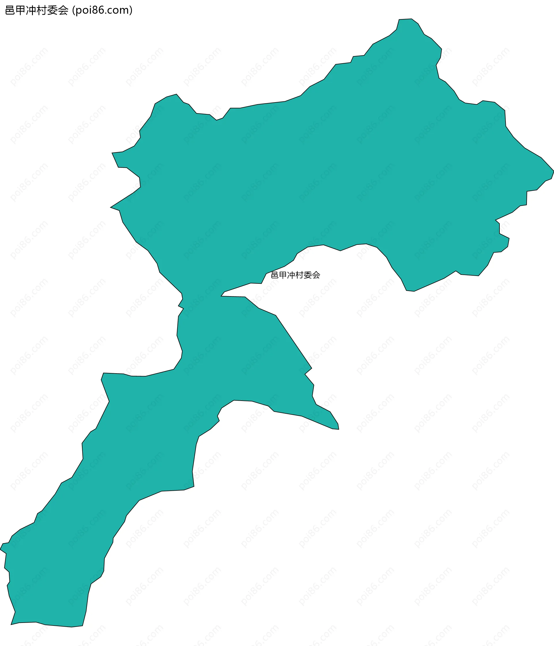 邑甲冲村委会边界地图