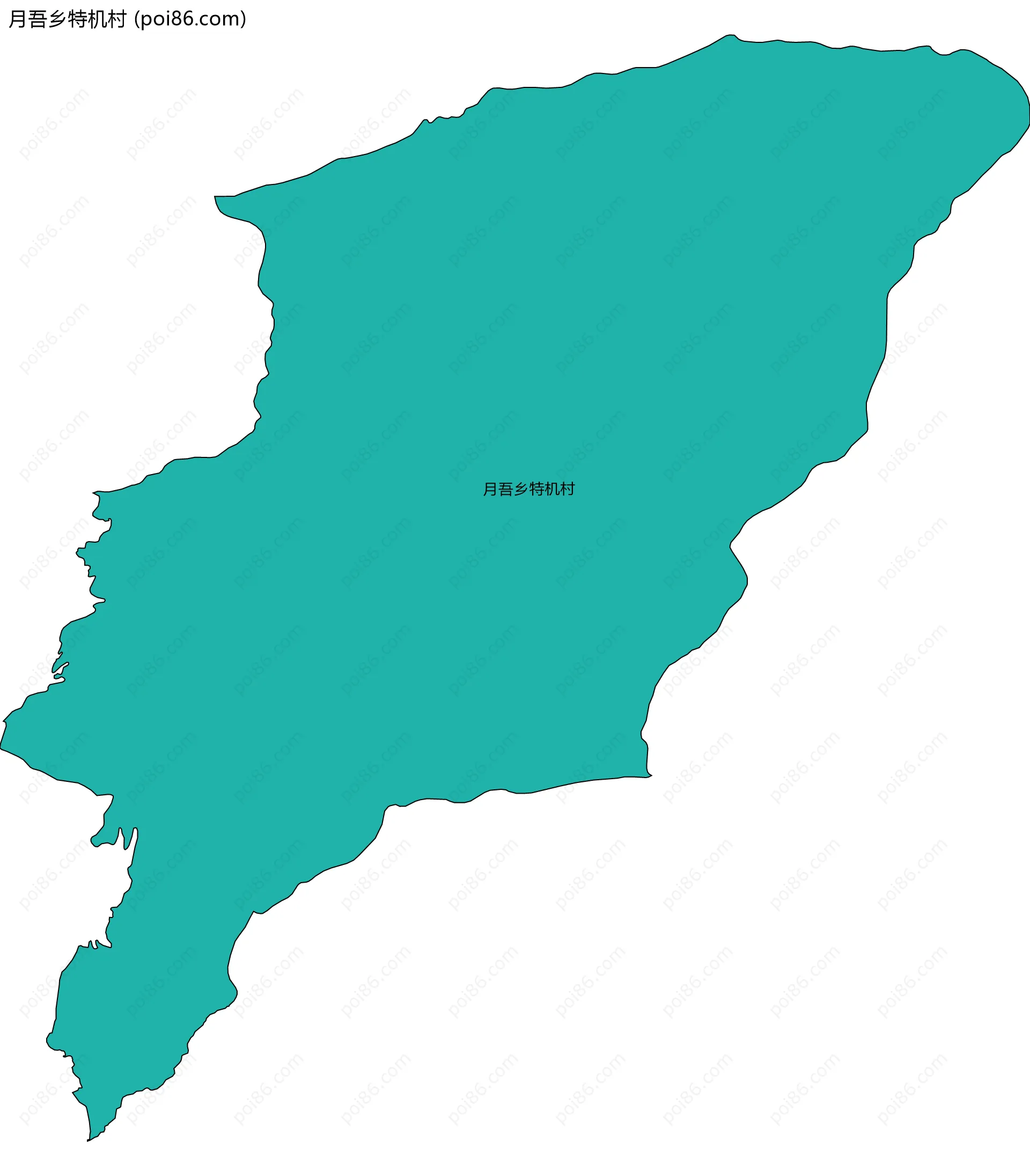 月吾乡特机村边界地图