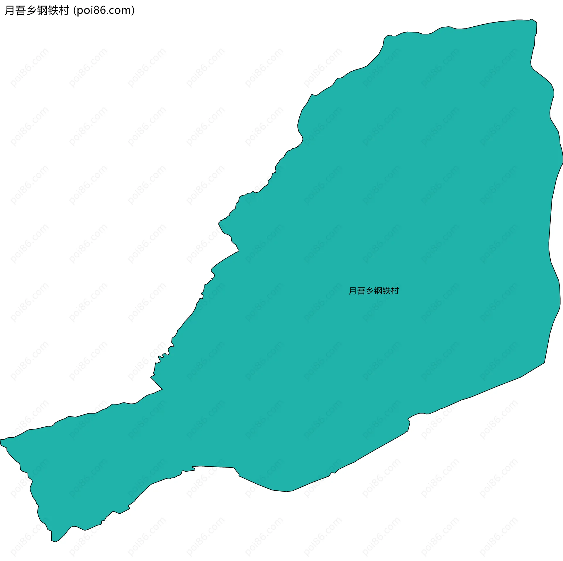 月吾乡钢铁村边界地图