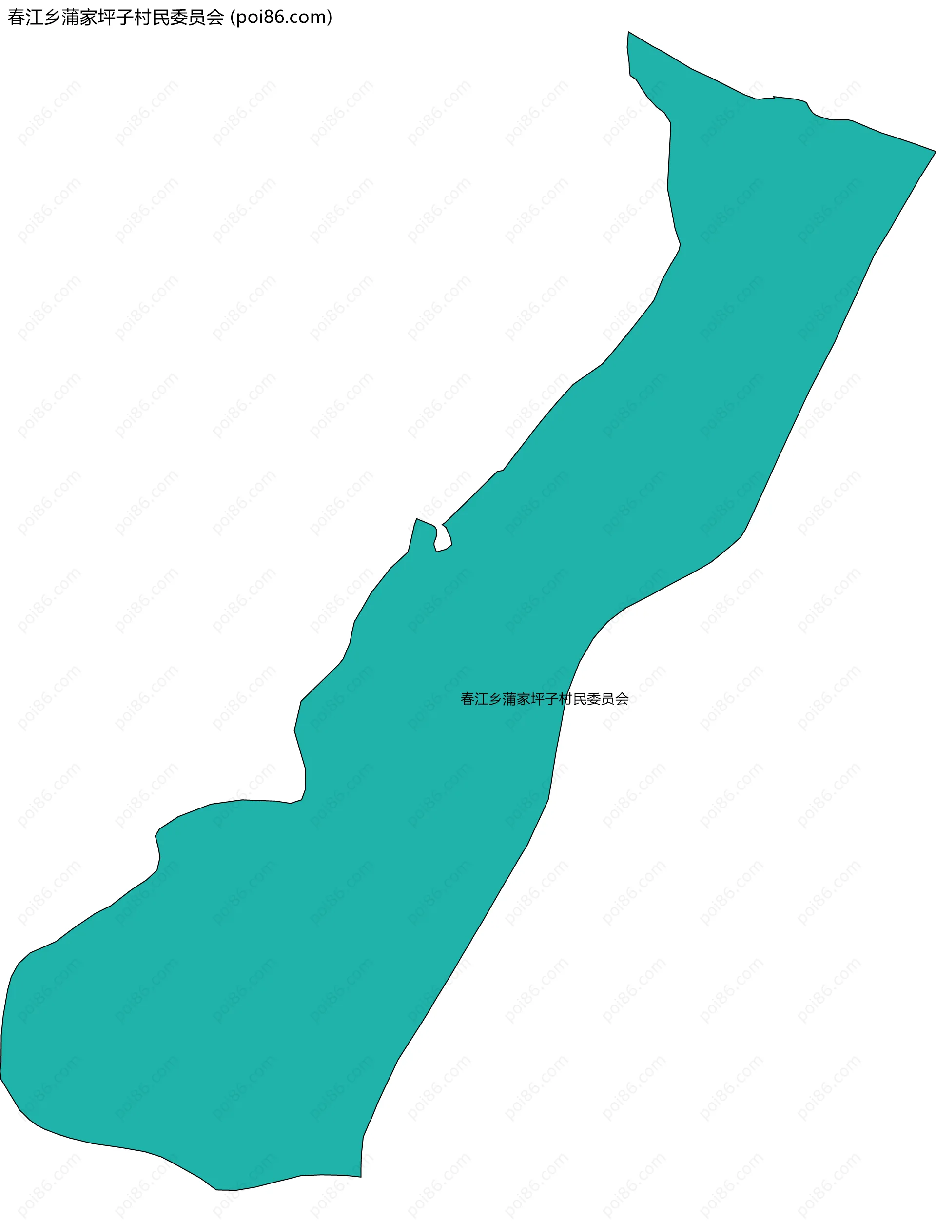 春江乡蒲家坪子村民委员会边界地图