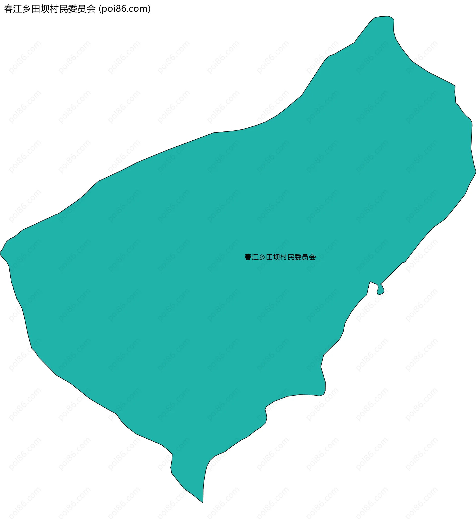 春江乡田坝村民委员会边界地图