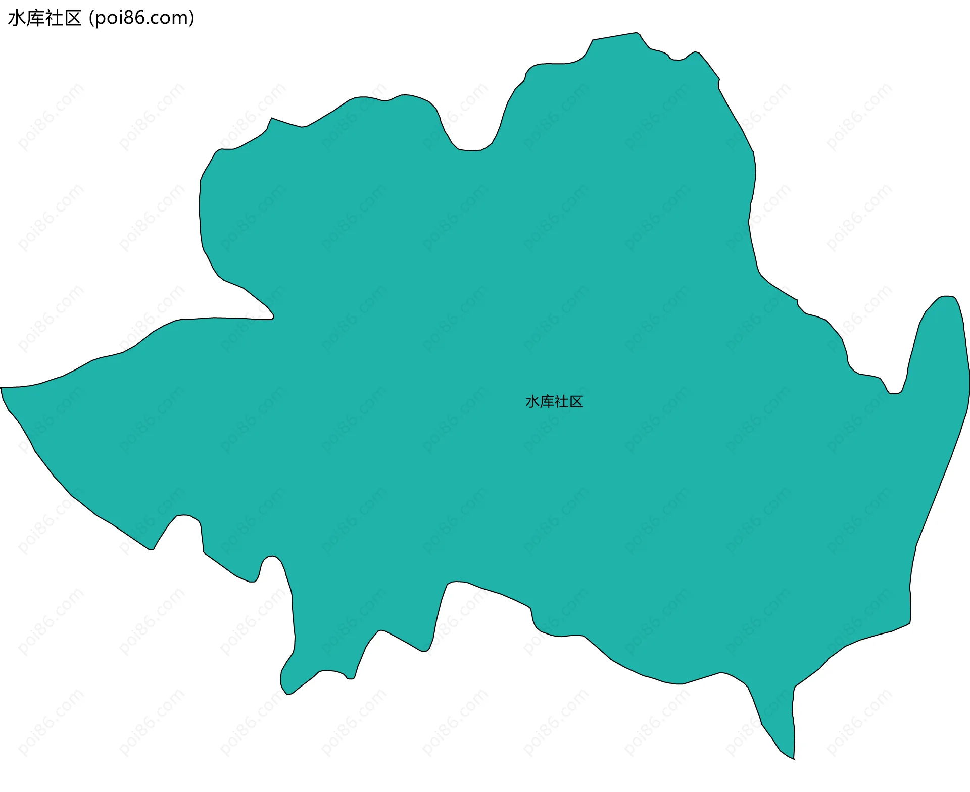 水库社区边界地图