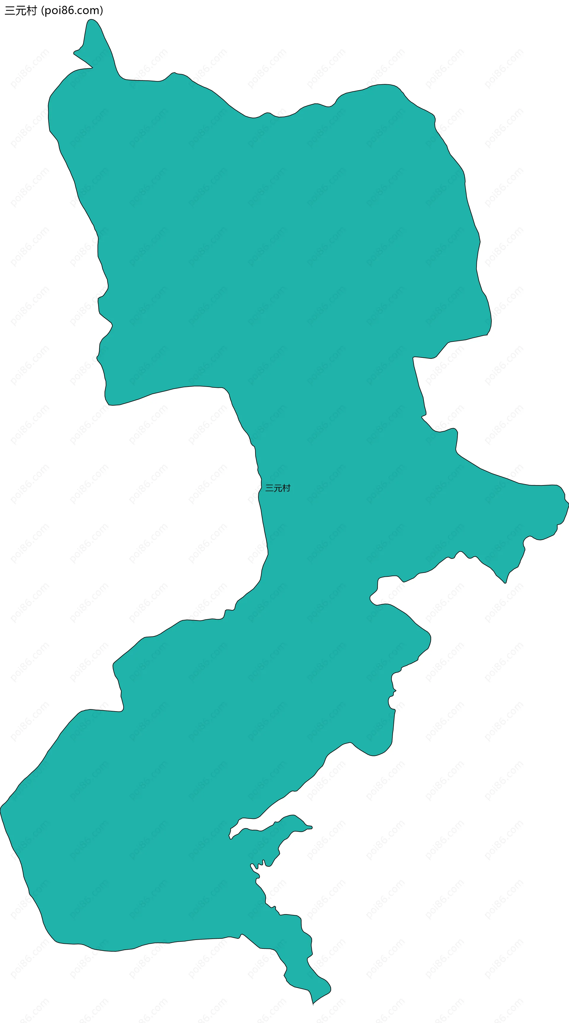 三元村边界地图