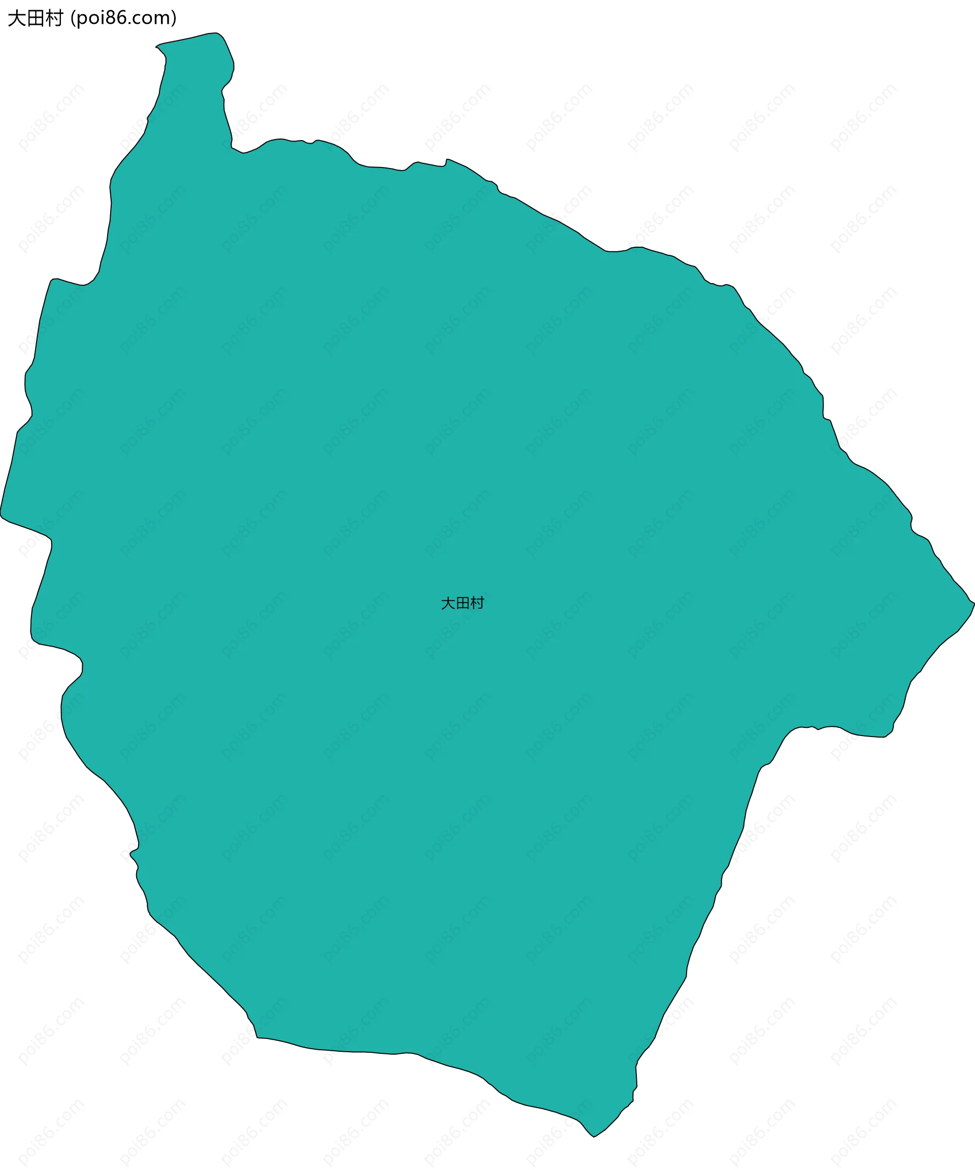 大田村边界地图