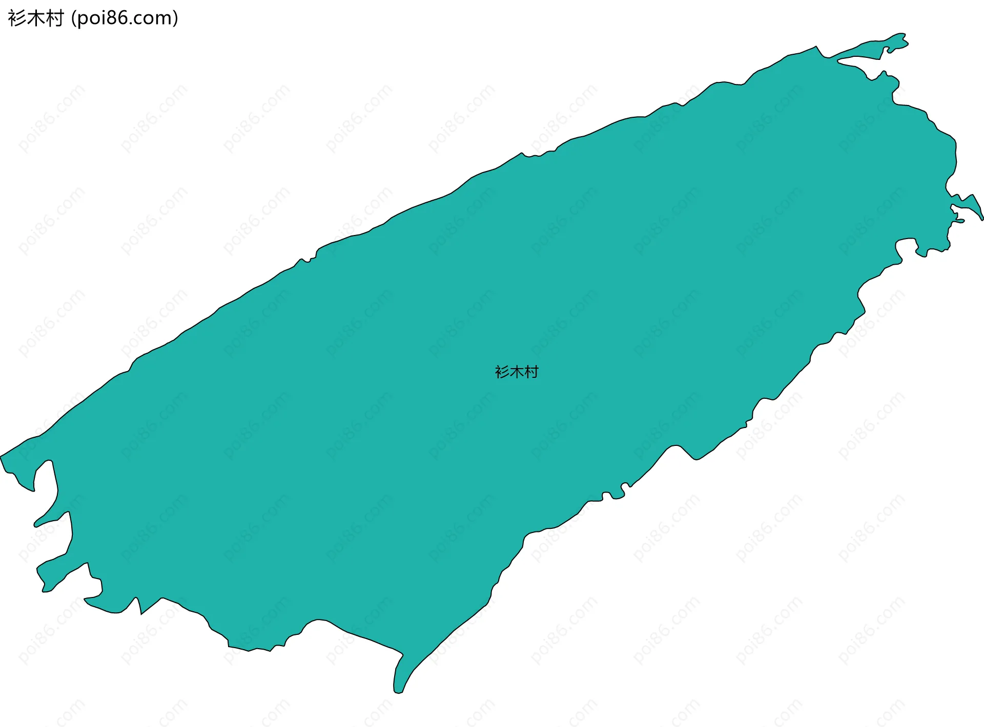衫木村边界地图