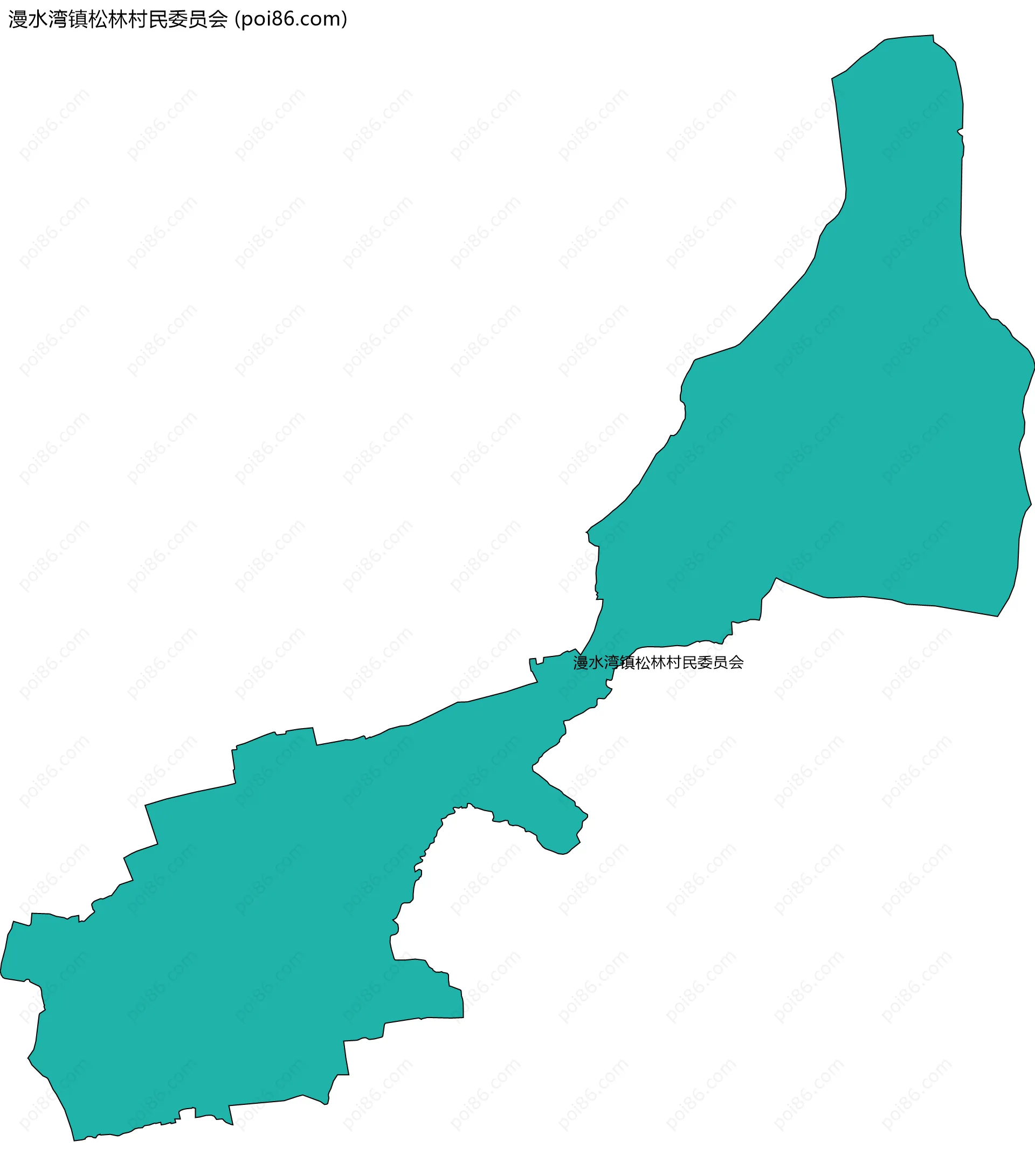漫水湾镇松林村民委员会边界地图