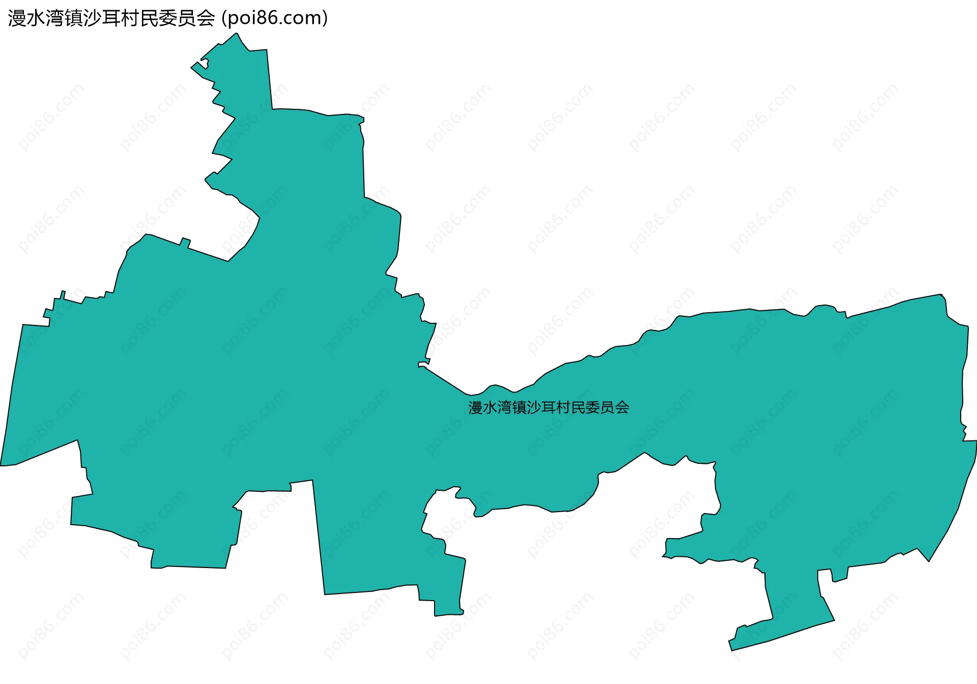 漫水湾镇沙耳村民委员会边界地图