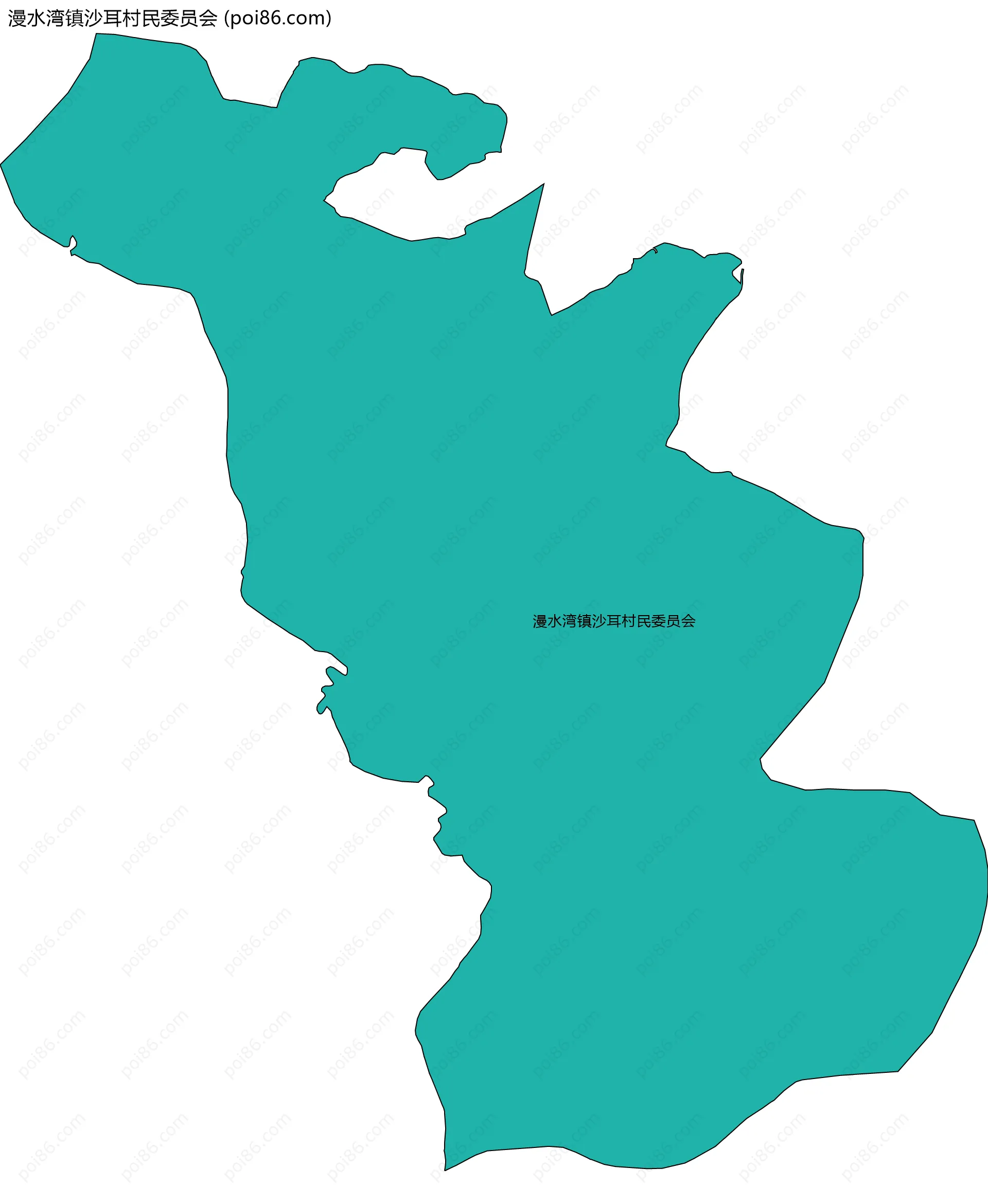 漫水湾镇沙耳村民委员会边界地图