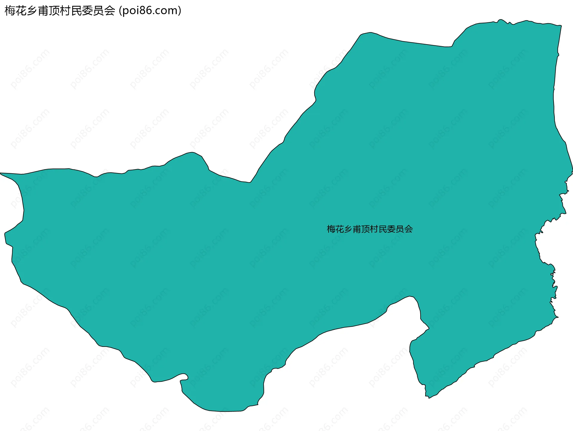 梅花乡甫顶村民委员会边界地图