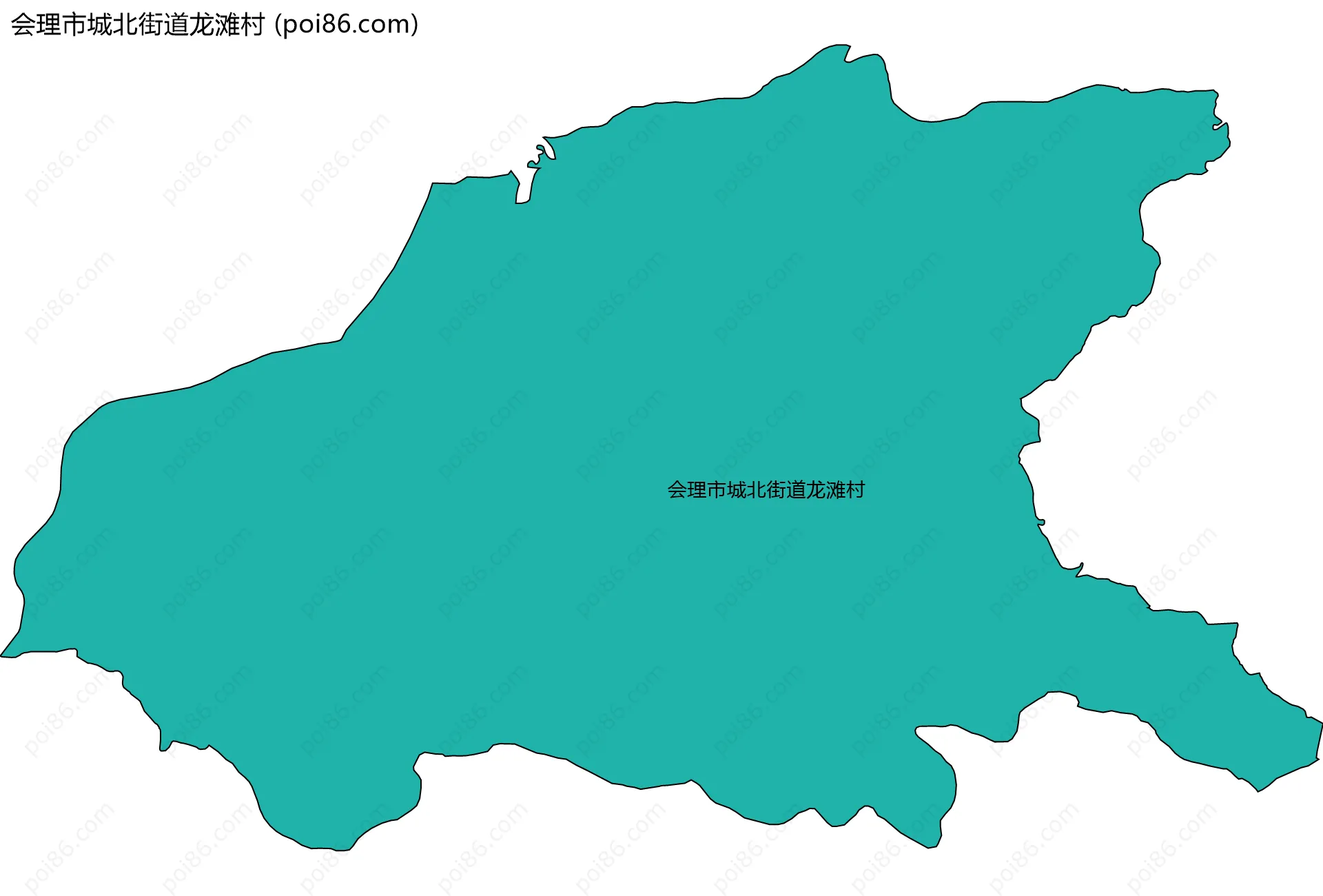 会理市城北街道龙滩村边界地图