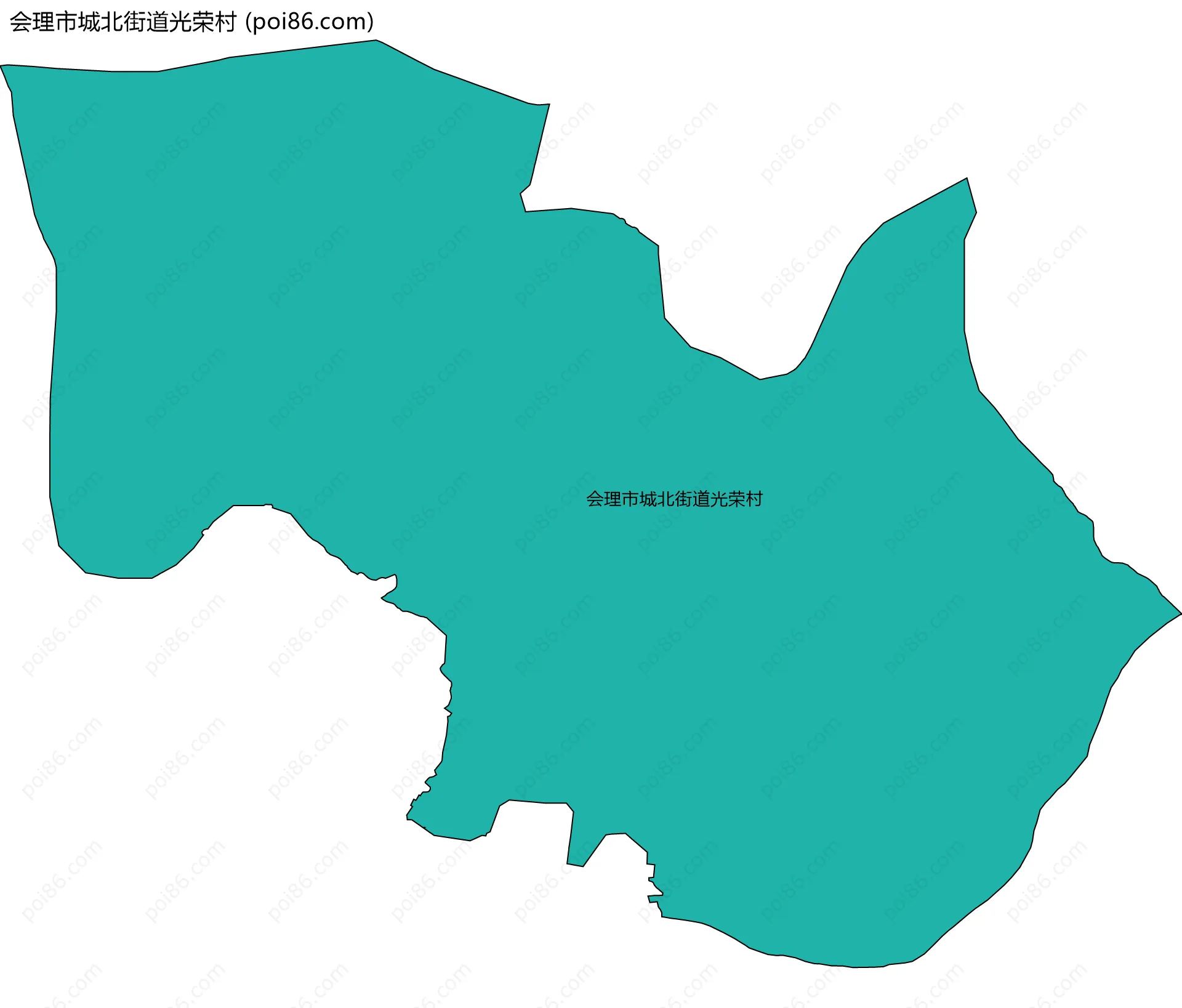 会理市城北街道光荣村边界地图
