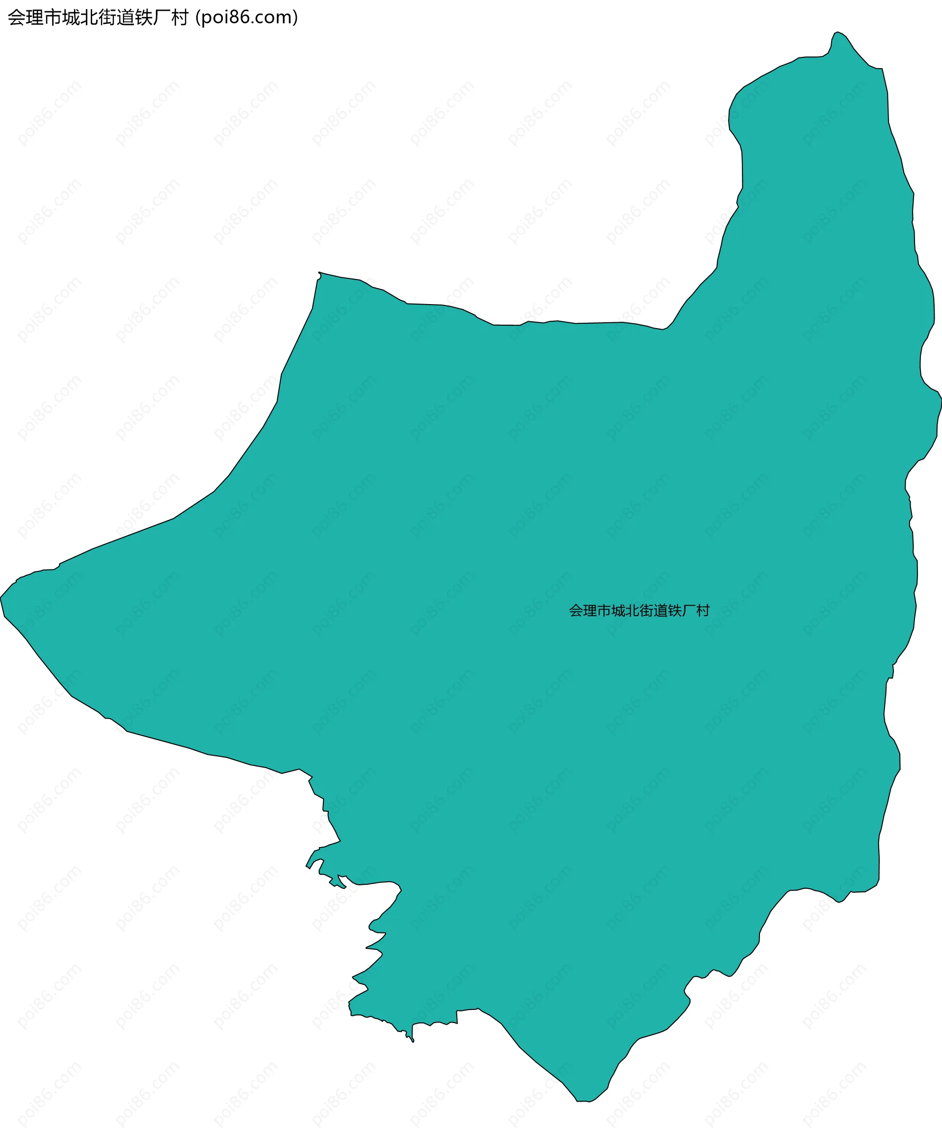 会理市城北街道铁厂村边界地图