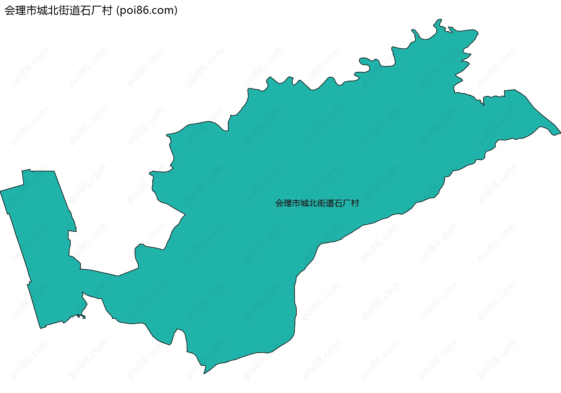 会理市城北街道石厂村边界地图