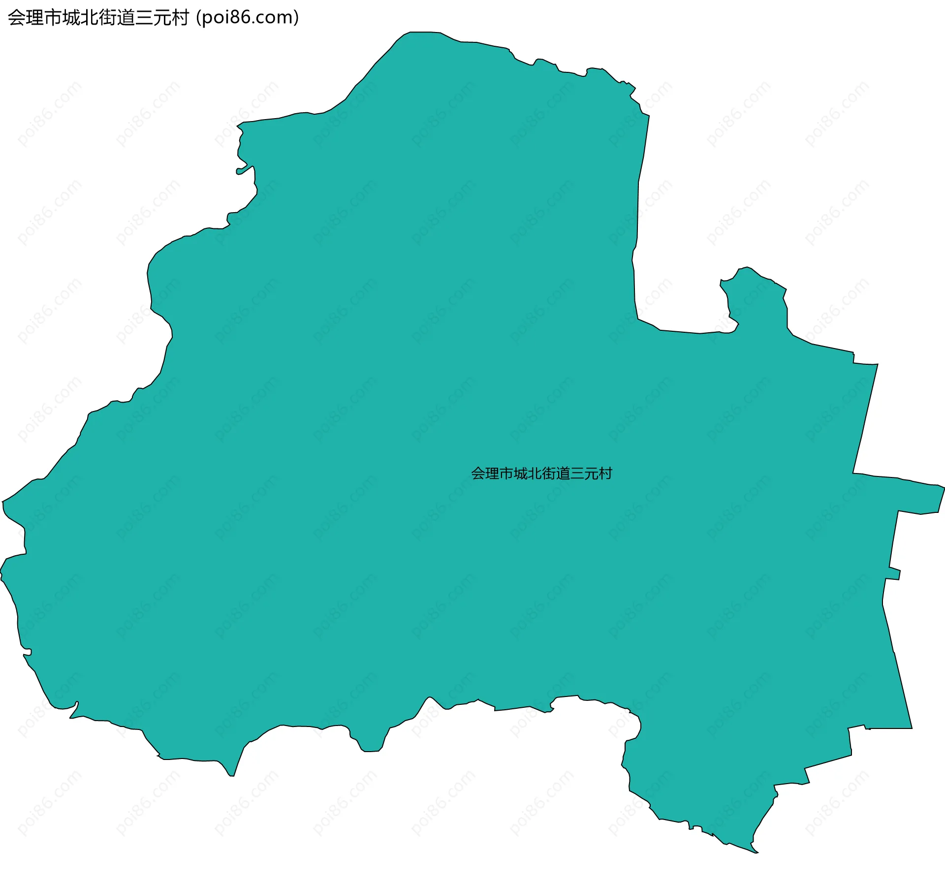 会理市城北街道三元村边界地图