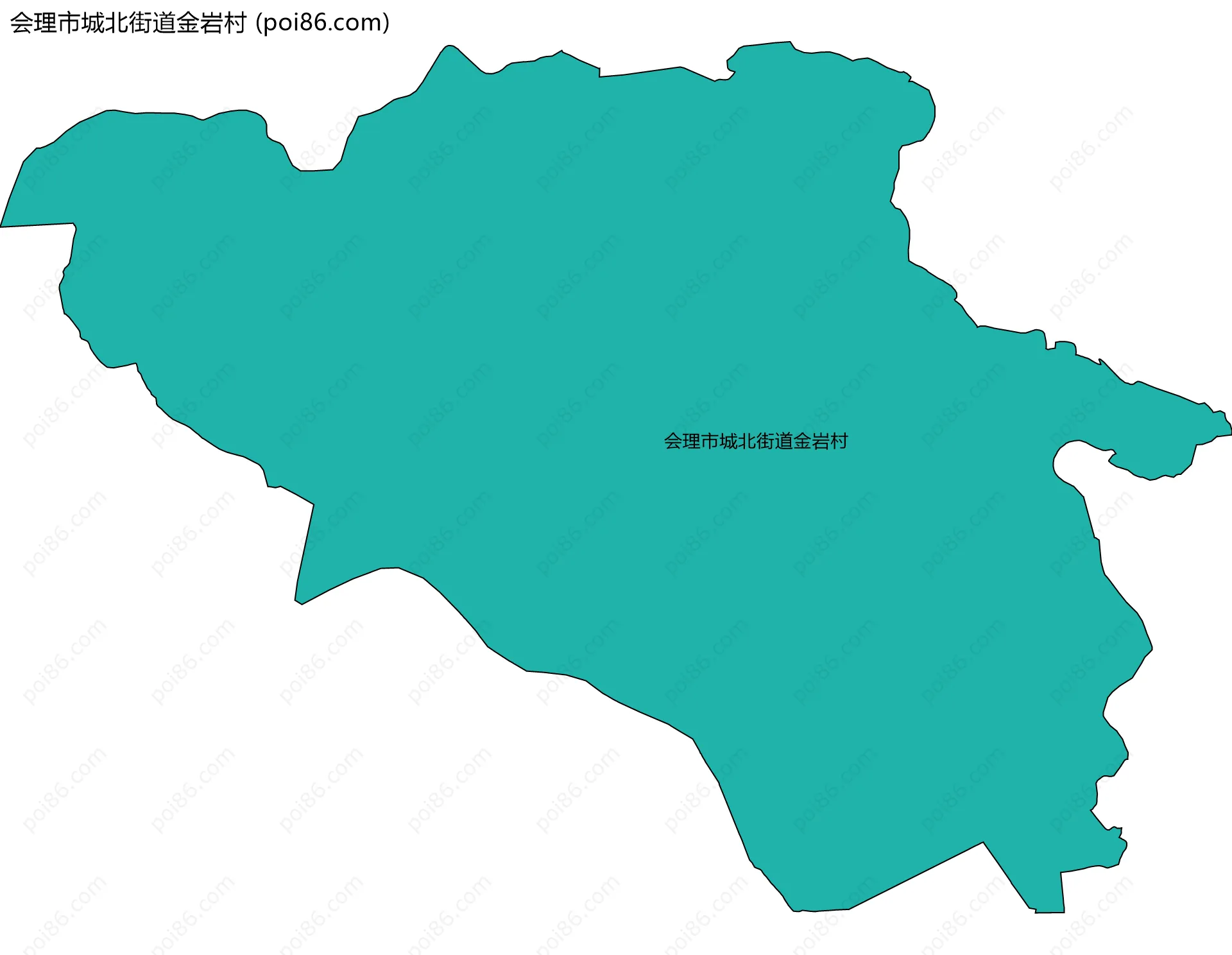 会理市城北街道金岩村边界地图