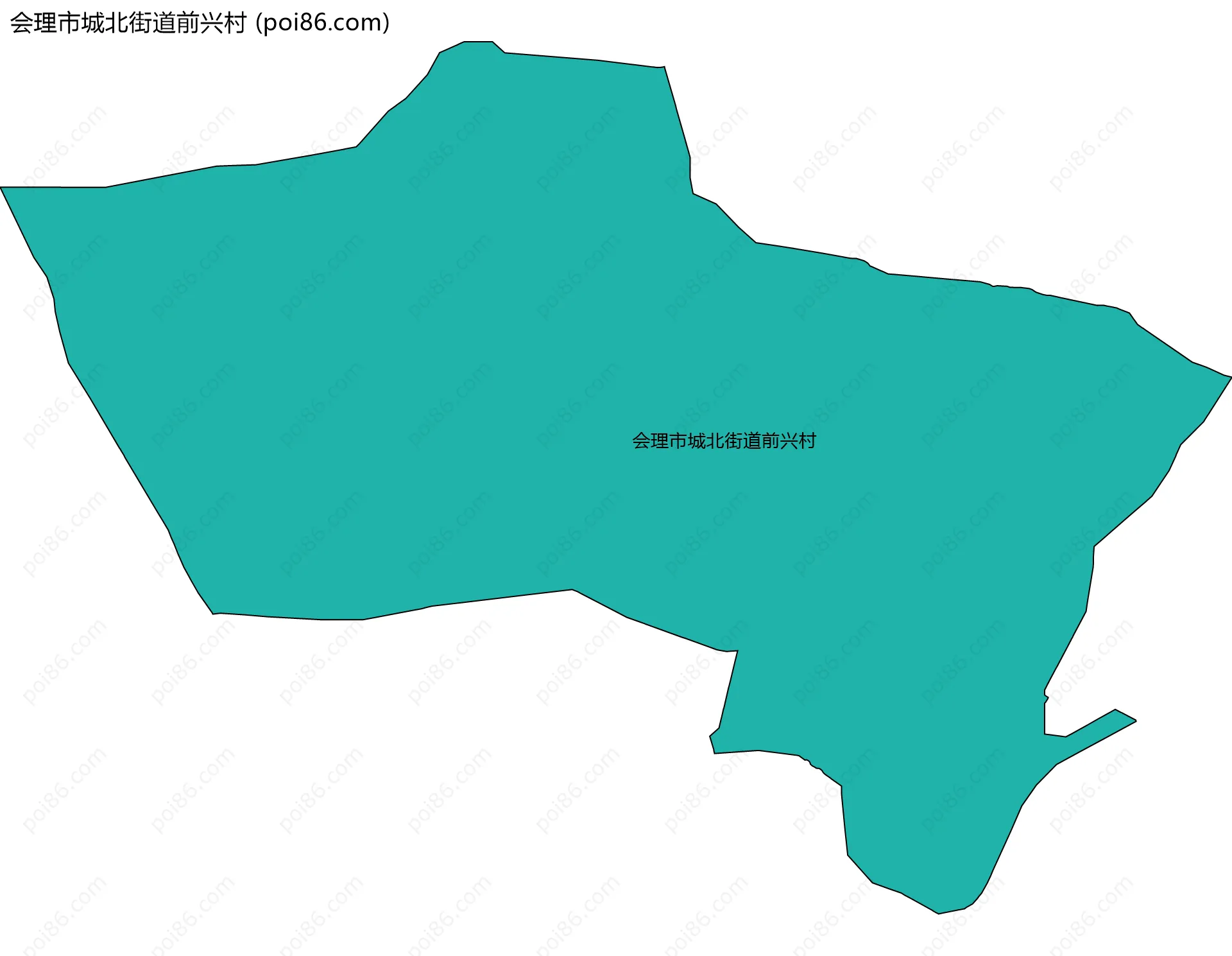 会理市城北街道前兴村边界地图