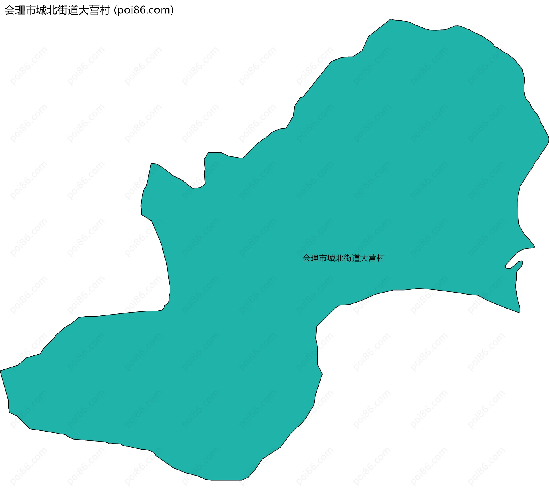 会理市城北街道大营村边界地图