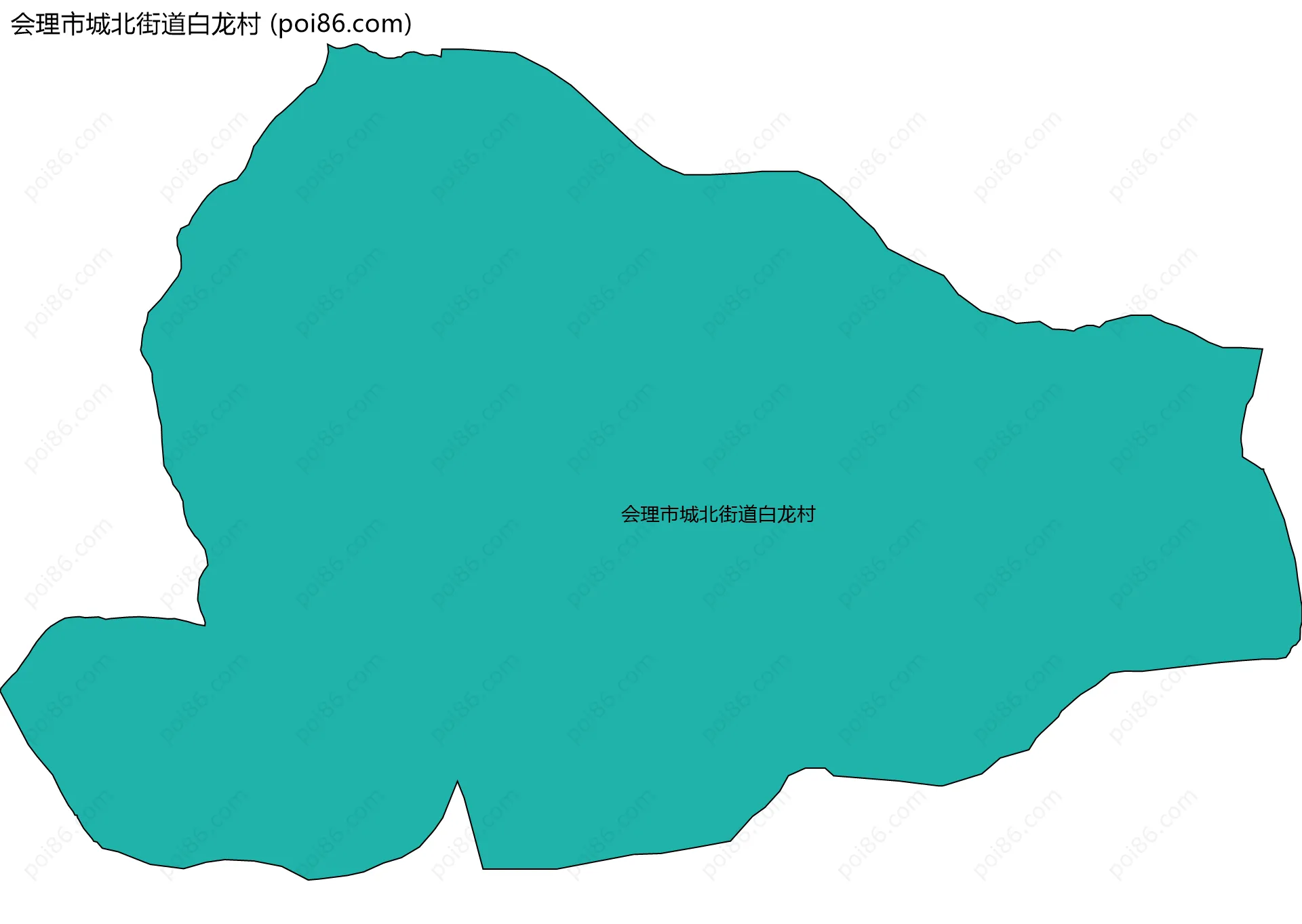 会理市城北街道白龙村边界地图