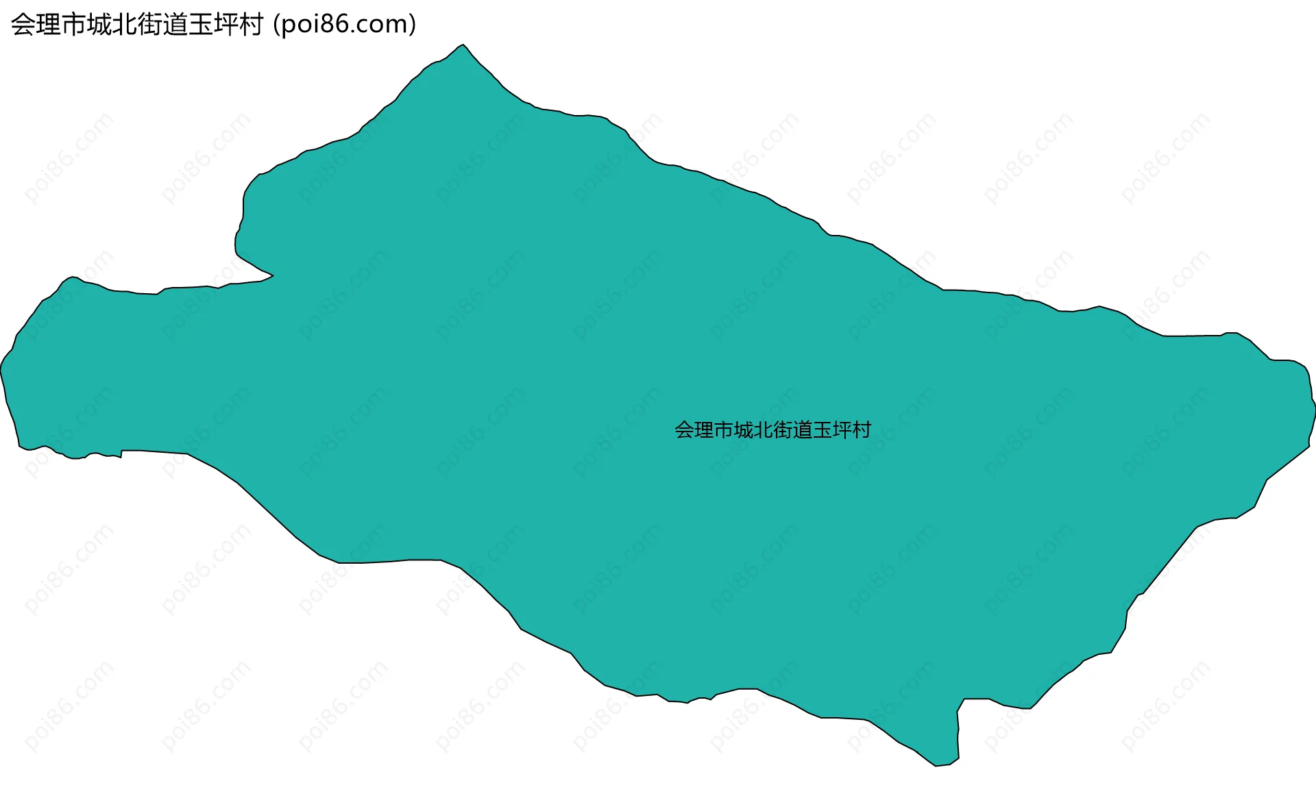 会理市城北街道玉坪村边界地图