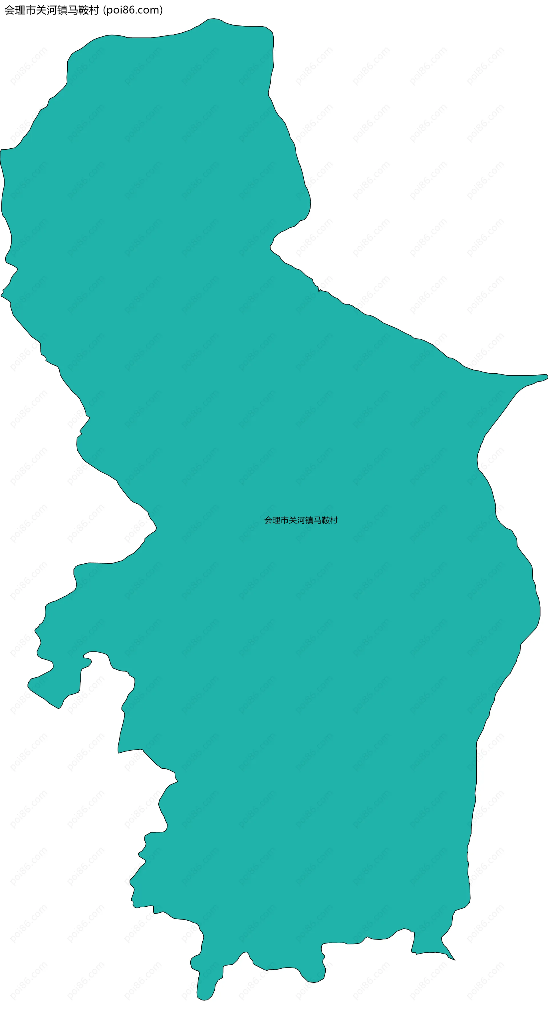 会理市关河镇马鞍村边界地图