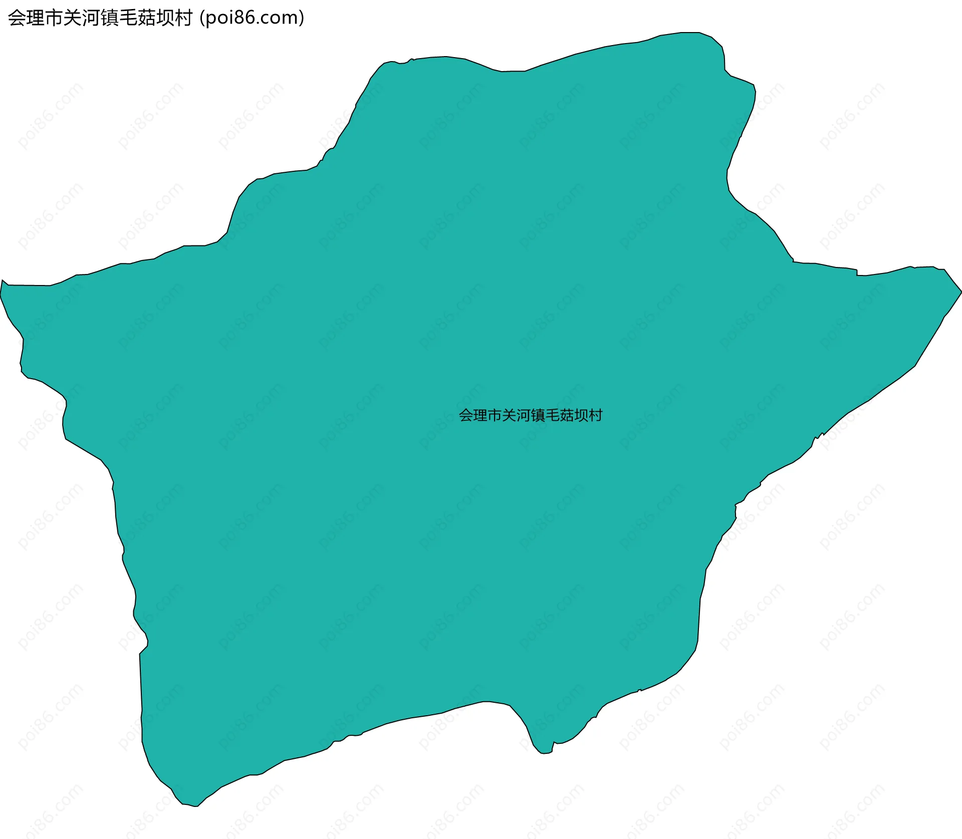 会理市关河镇毛菇坝村边界地图