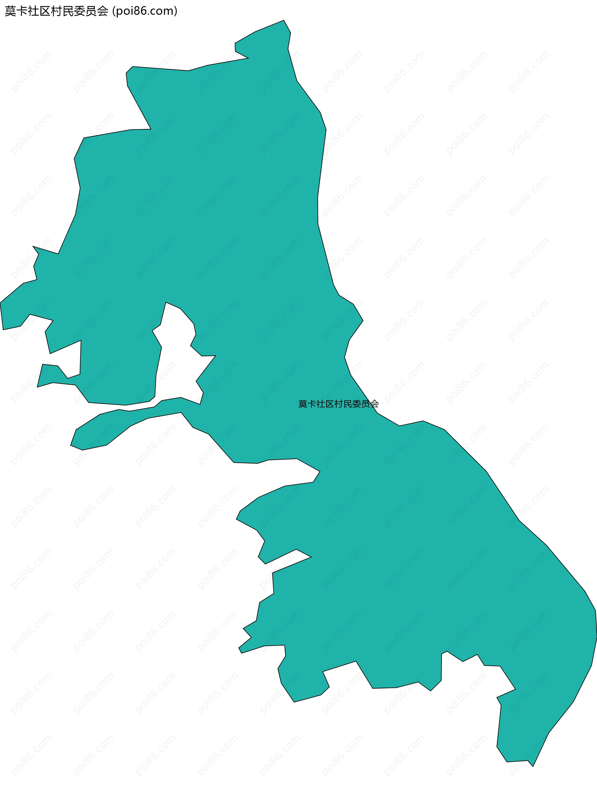 莫卡社区村民委员会边界地图