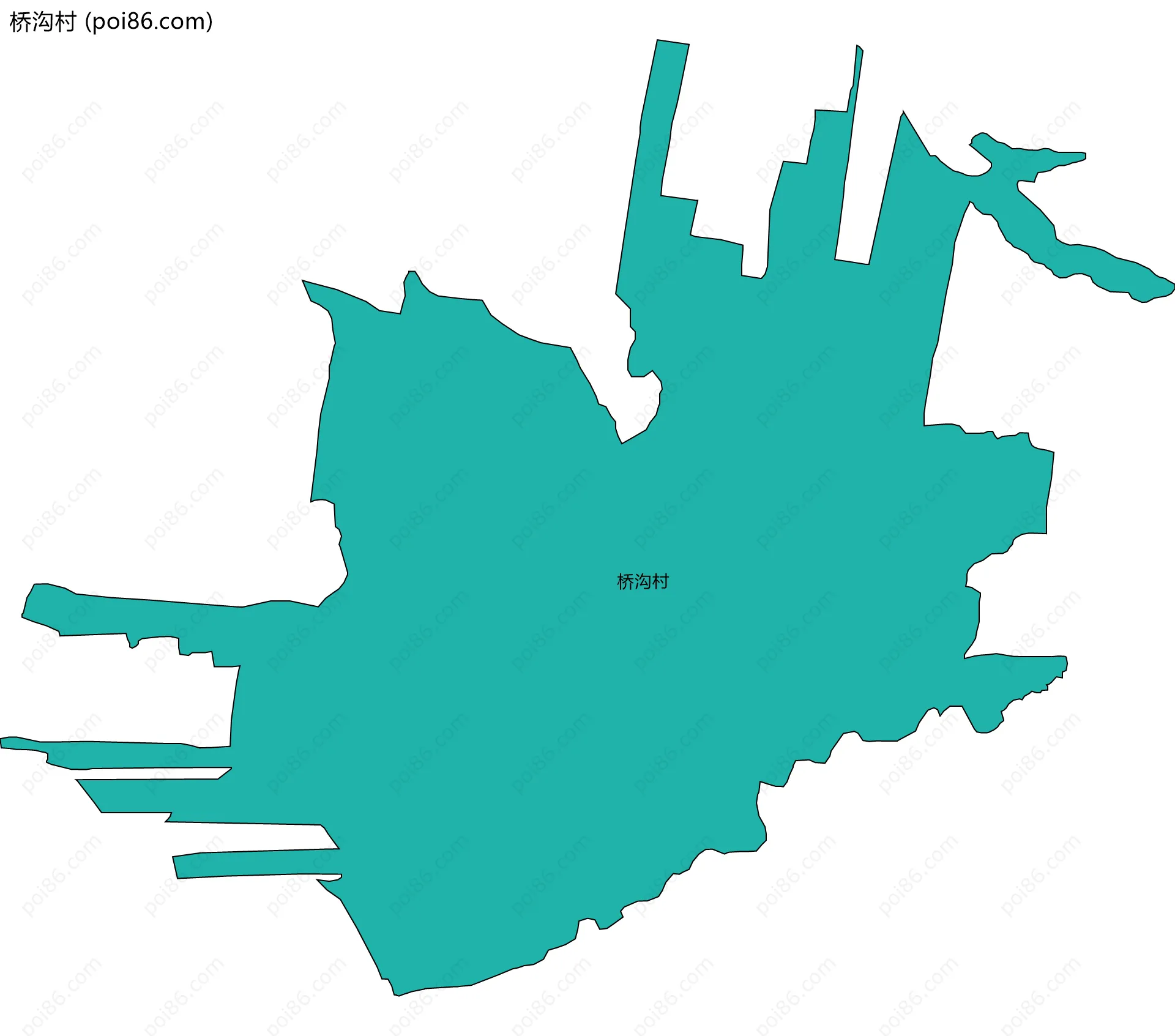 桥沟村边界地图