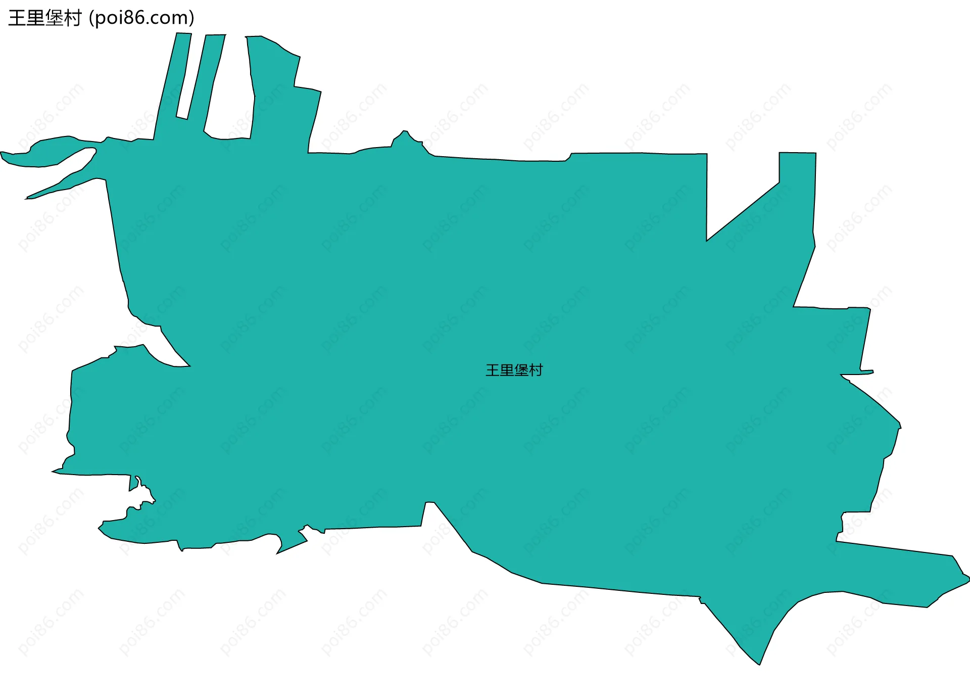 王里堡村边界地图