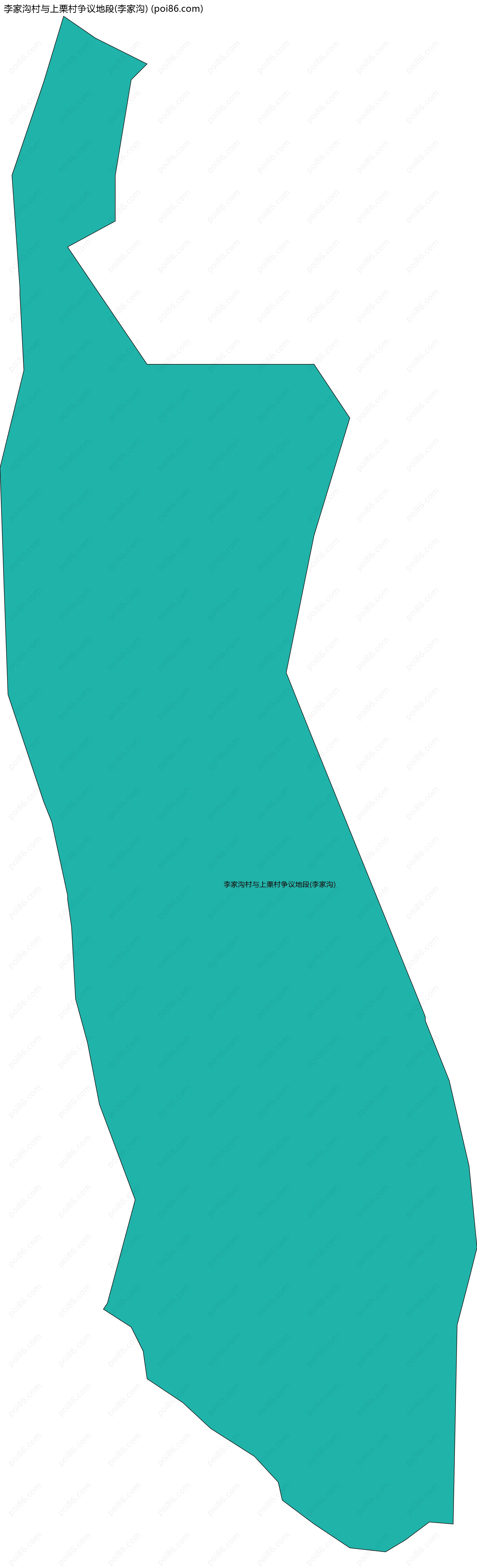 李家沟村与上栗村争议地段(李家沟)边界地图