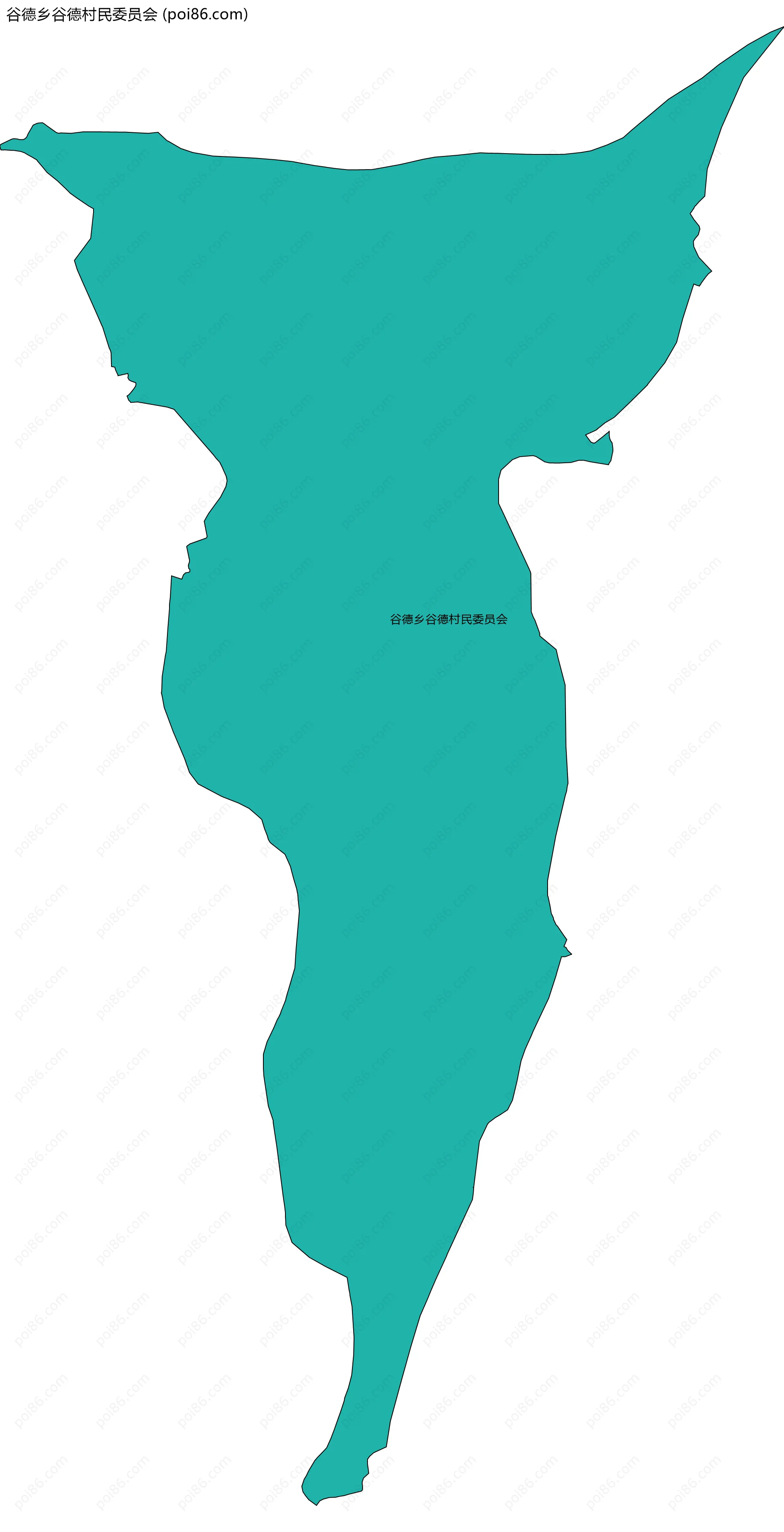 谷德乡谷德村民委员会边界地图