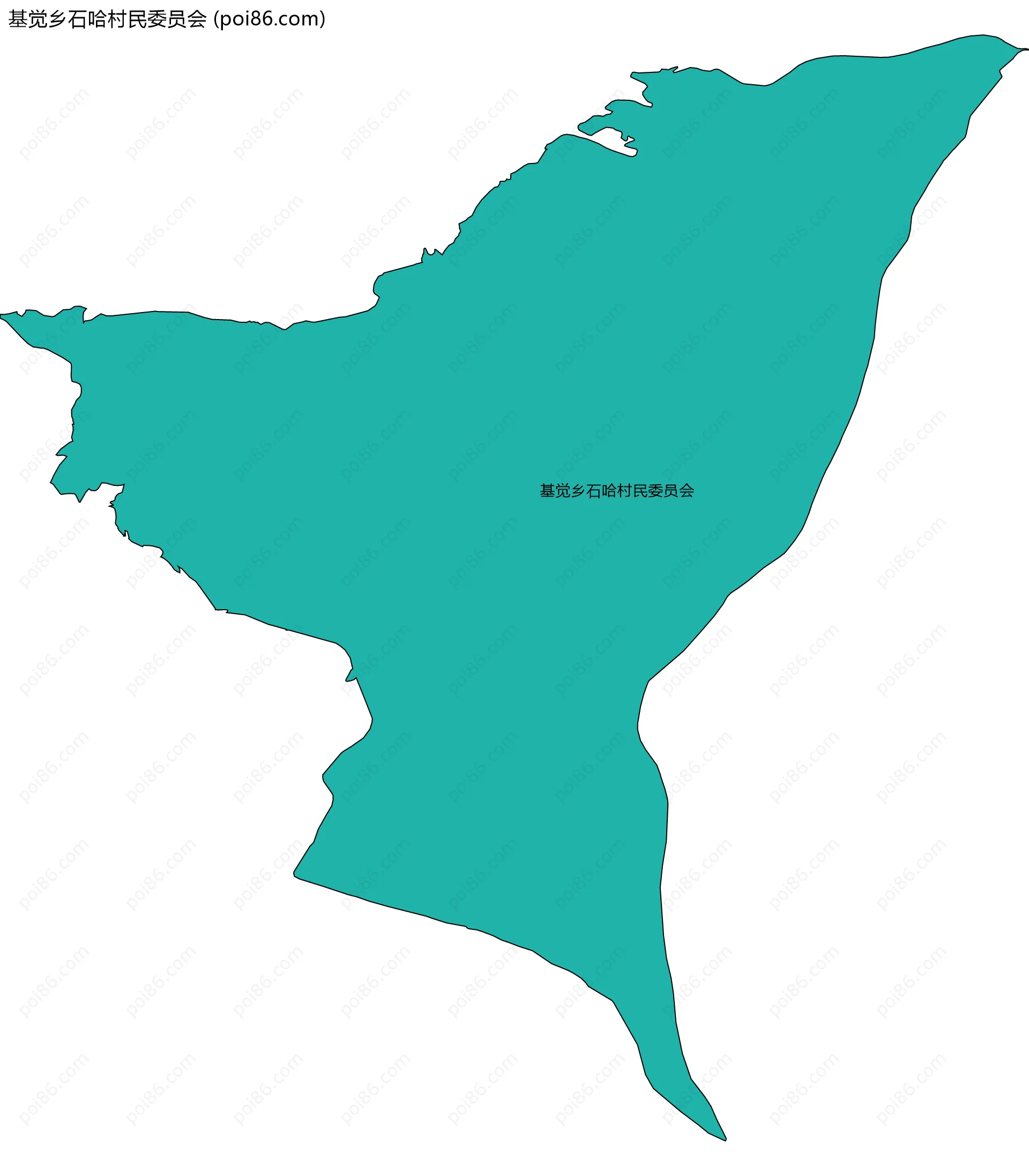 基觉乡石哈村民委员会边界地图
