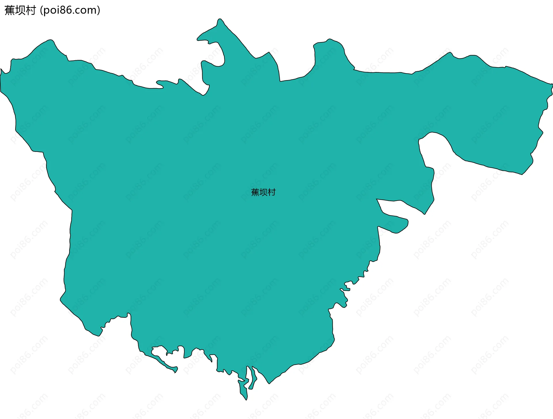 蕉坝村边界地图